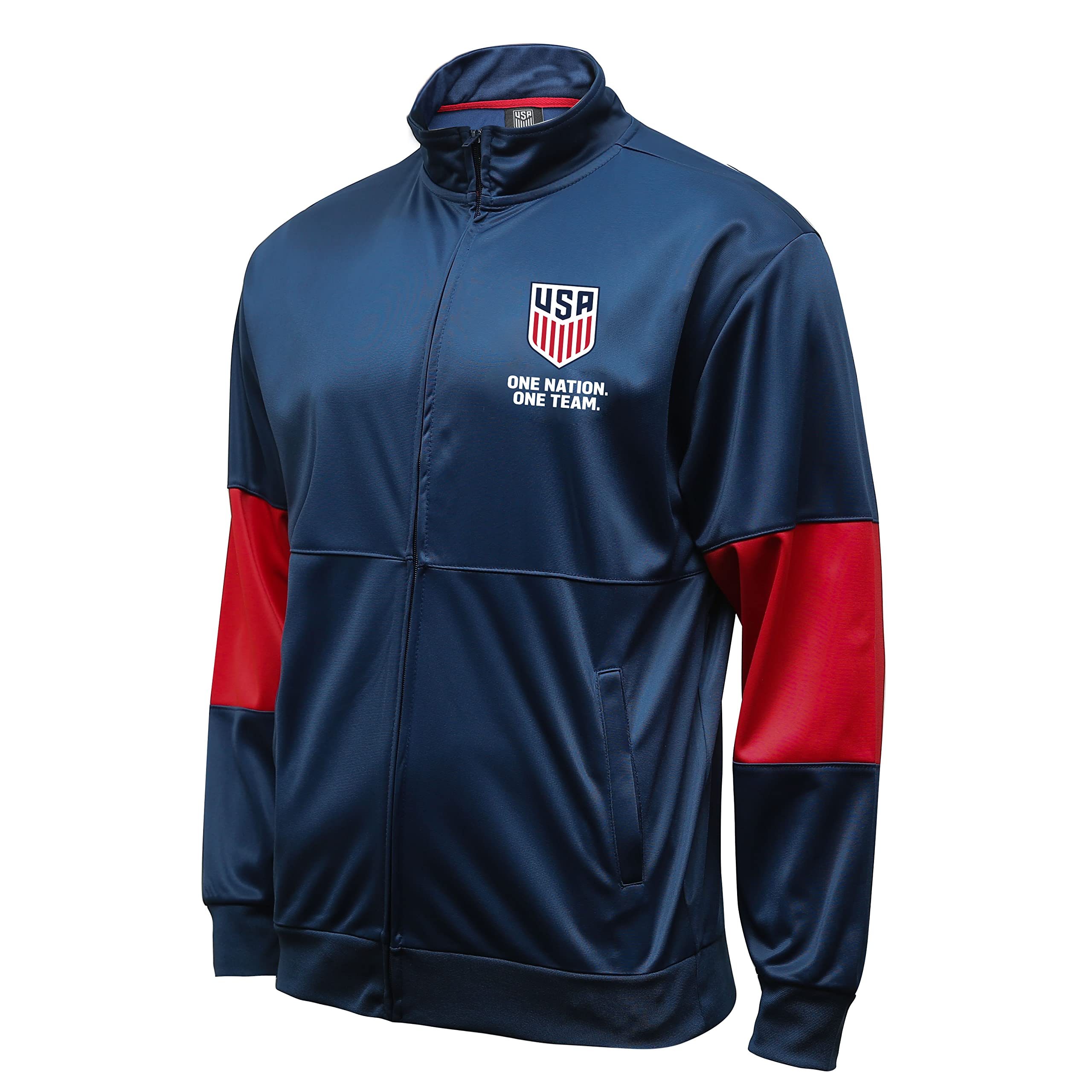 Officially Licensed U.S. Soccer Full Zip Up Active Adult Training Soccer Track Jacket | Touchline, X-Large
