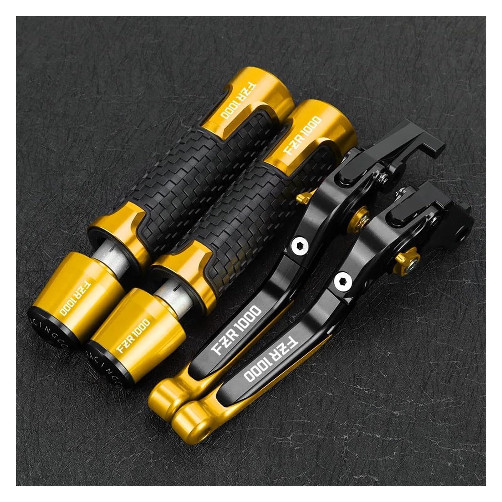 AOBEYO Motorcycle Control Levers for Yamaha FZR1000 Genesis 1987 1988 Brake Clutch Lever Handlebar Grip Ends(7)