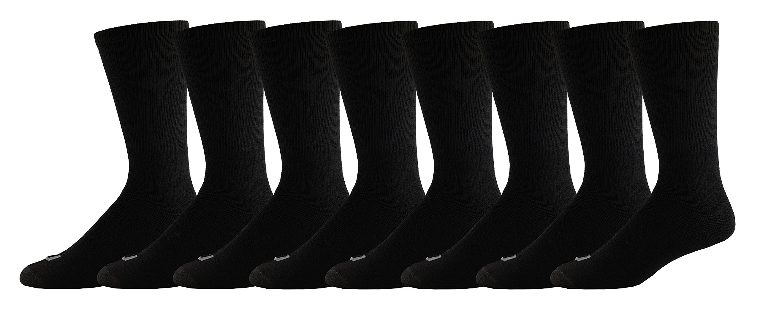 WILSON Men's Dri-tech Moisture Control Athletic Crew Socks, Multipack, Black, 6-12