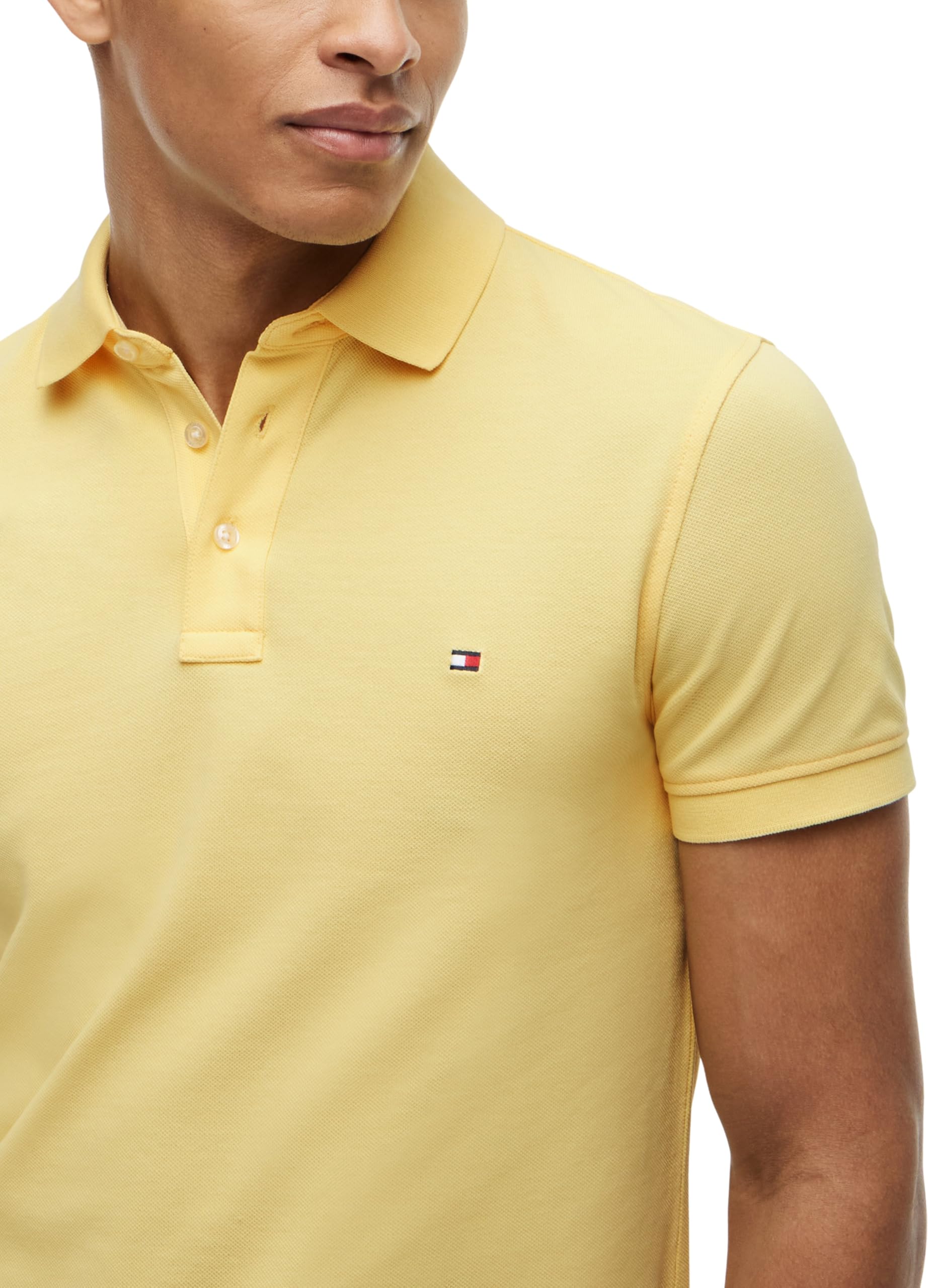 Tommy Hilfiger Męska koszulka polo 1985 SLIM MW0MW17771 S/S Polo, żółta, 3XL, Żółty (Citronella), 3XL