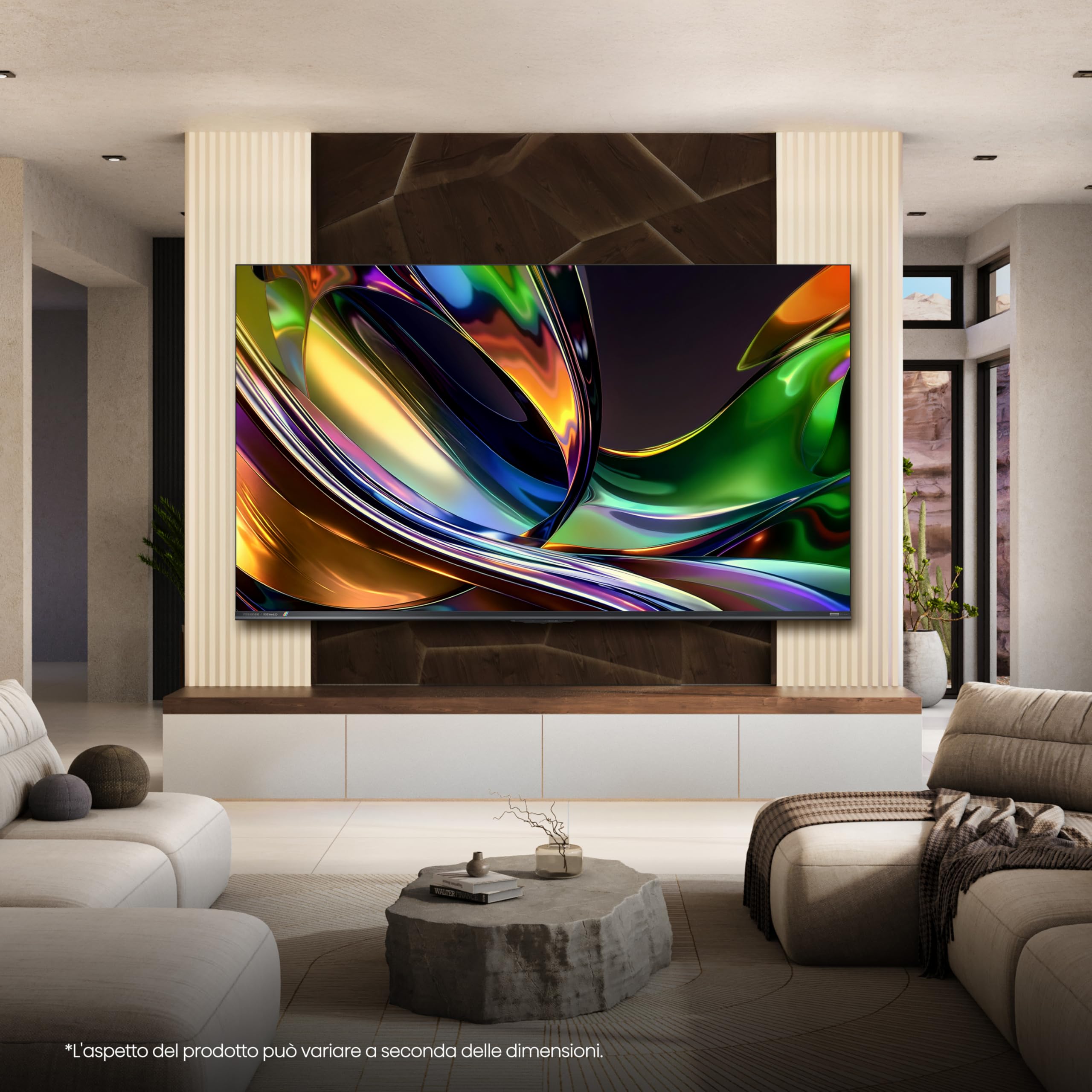 Hisense Smart TV RGB MiniLED 180Hz 55" 4K 55UR8S | Schermo Anti-Riflesso, Dolby Atmos 2.1.2 By Devialet, Dolby Vision IQ, IMAX, VIDAA OS, Wifi 6E, BT, Airplay2, 2026 Model