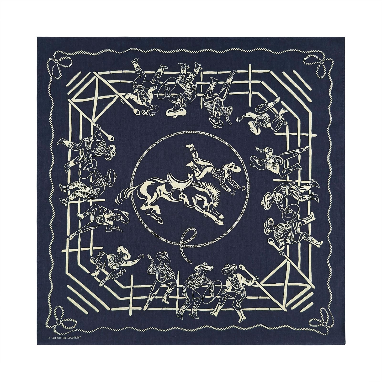 Vintage Bandana Scarf Cotton Western Print Outdoor Sport Headpiece Breathable and Comfortable for Men and Women