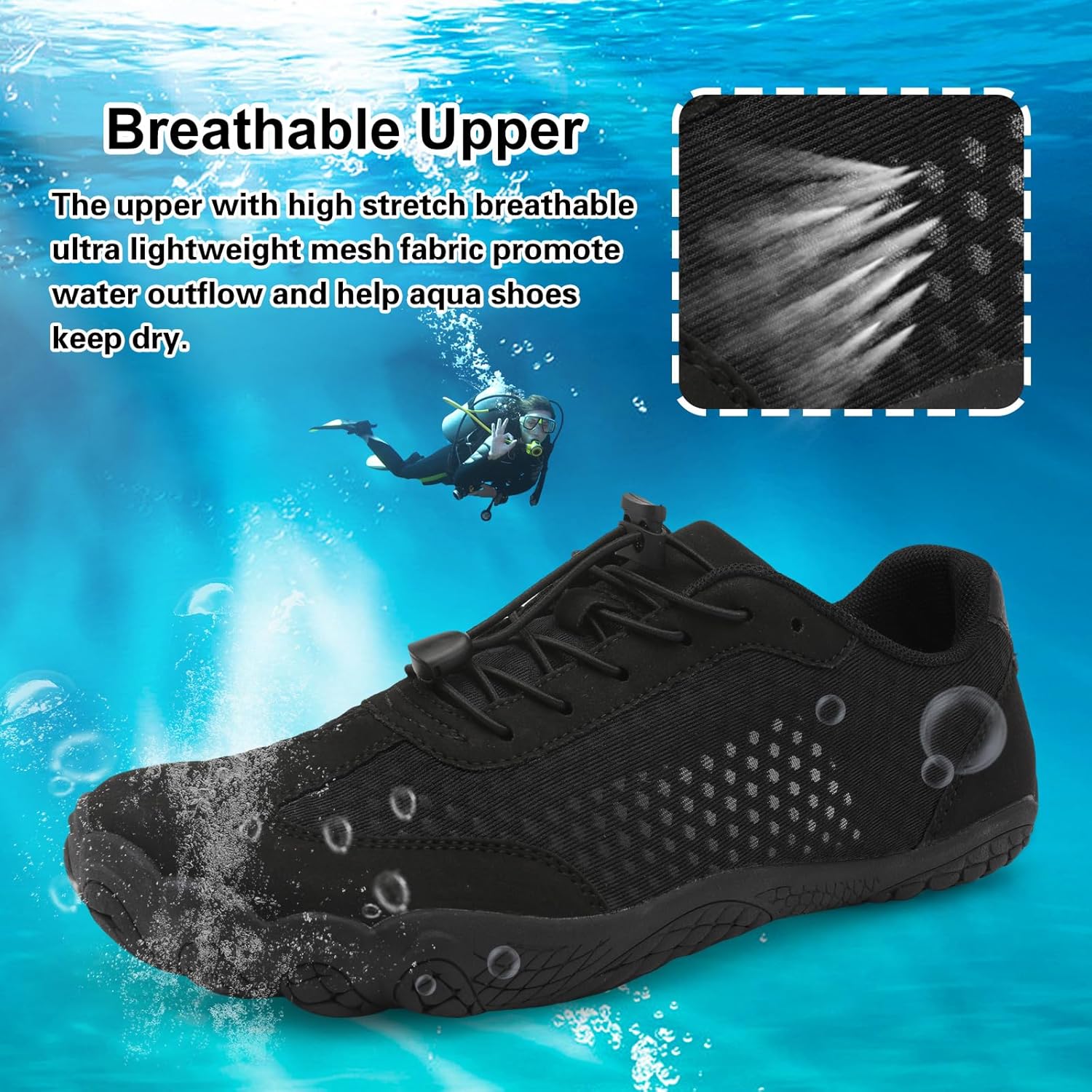 XIHALOOK Water Barefoot Shoes for Women Men Wide Toe Minimalist Barefoot Shoes Quick-Dry for Beach Swim River Pool Lake Surfing Training - Image 2