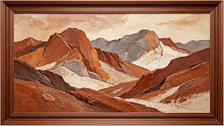 3D Framed Wall Art 20"×40" Mountain Landscape Oil Painting Large Size SelfAdhesive Removable Wall Decor Prints Artwork for Living Room Bedroom Office