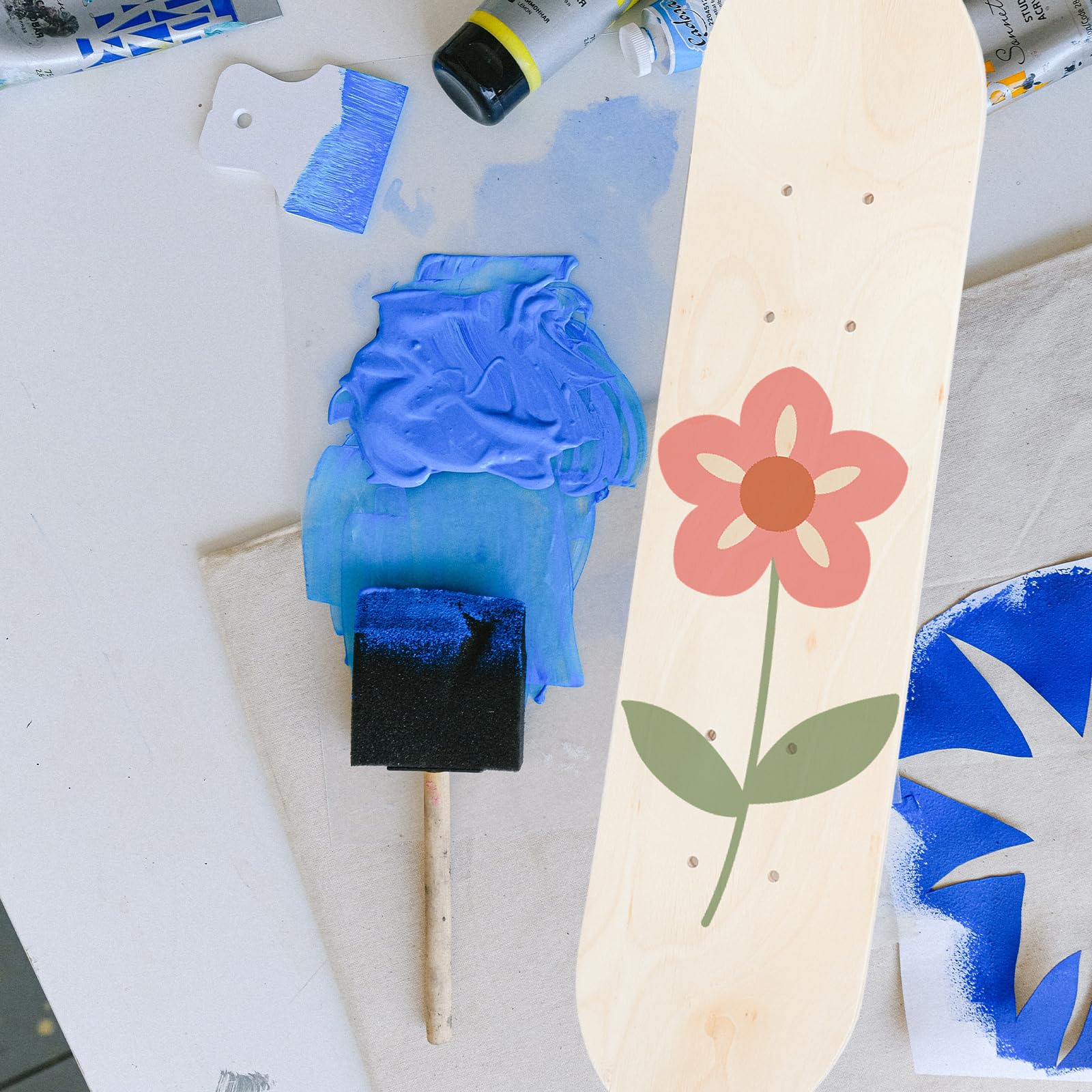 BESTonZON Tavola Da Skateboard Vuota - Skateboard Semplice A Doppia Coda In Legno Naturale - Tavola Da Skate In Legno Skateboard Fai Da Te Per Principianti Per Sostituzione E Pittura