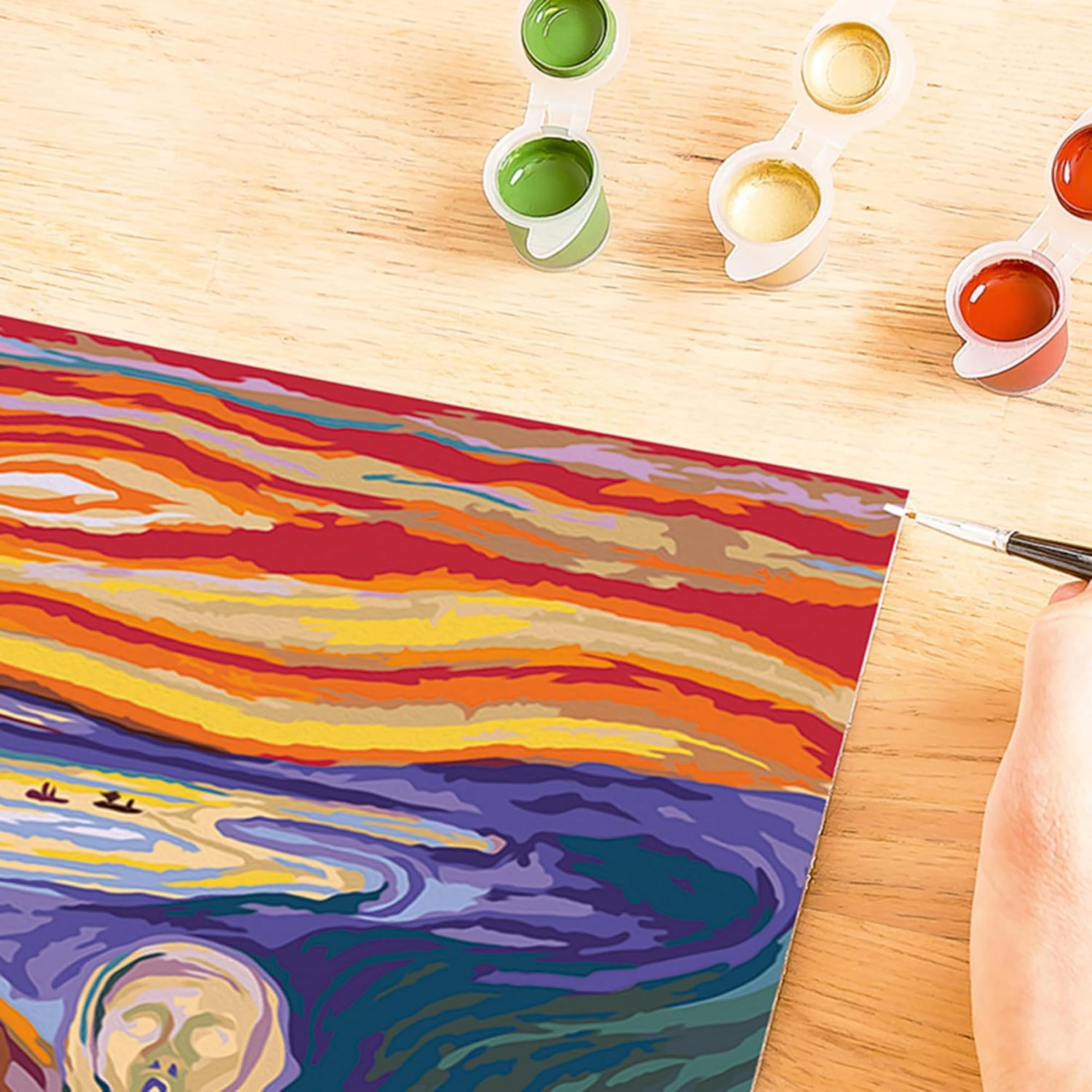 Ravensburger CreArt: Munch L'Urlo – Dipingere con i Numeri Adulti, Attività Creativa e Rilassante, Kit Pittura con Pennello e Colori Inclusi, 30 x 40 cm, Idee Regalo