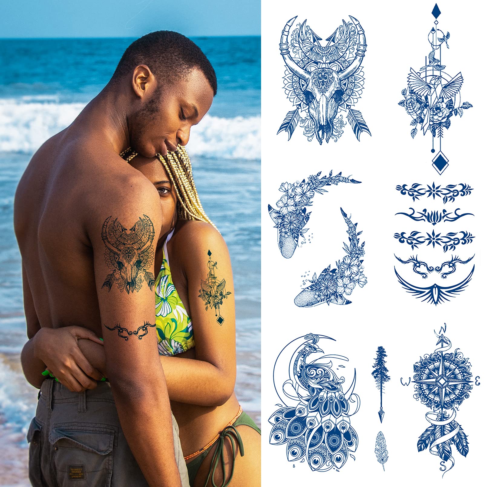 Amazon.com : Aresvns Semi-Permanent Tattoos for Men & Women, Waterproof  Realistic Temporary Tattoos Long-Lasting 1-2Weeks : Beauty & Personal Care