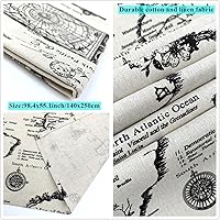 Vista 4 de Mantel de lino y algodón con mapa del mundo, mantel impreso con mapa antiguo, mantel rectangular lavable de estilo retro para cena, fiesta, picnic