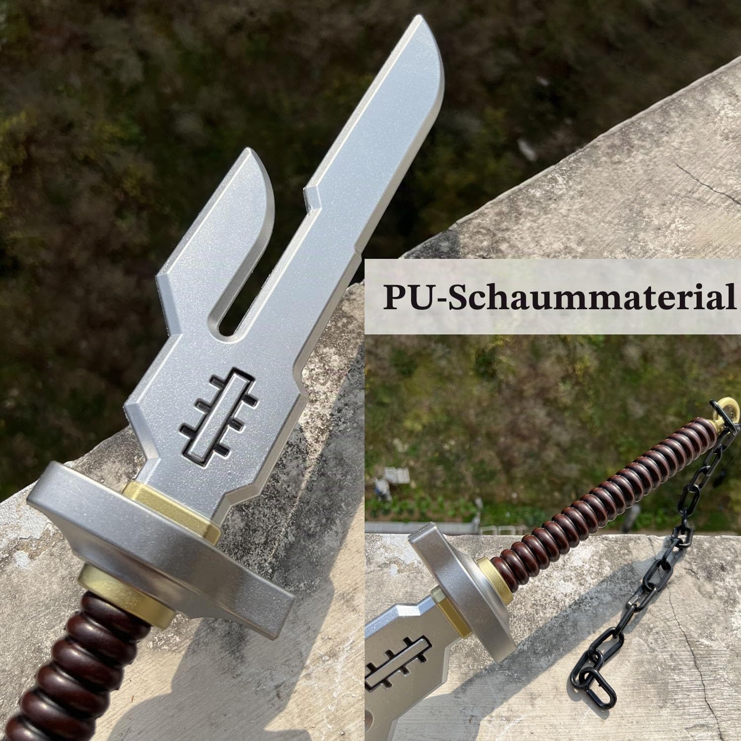MYAROMA FINDINGS Lebensgroße umgekehrte Spear of Heaven für JJK Toji Fushiguro Cosplay Schaumstoffwaffe Anime Toji Fushiguro Maki Cosplay Requisiten Silber, Silber, Standard