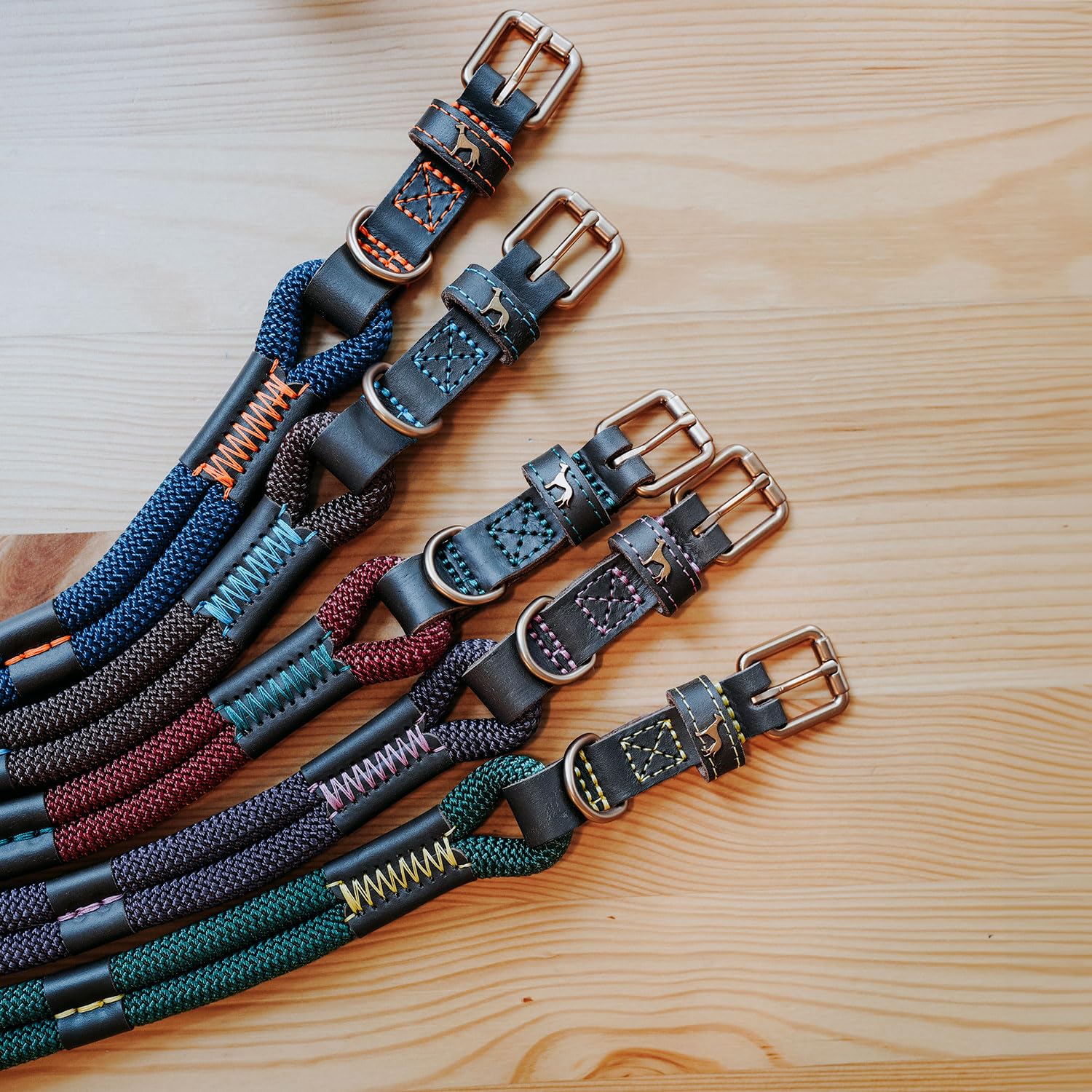 Hunter Hundehalsband Malia, Farbe: weinrot/Dunkelbraun, aus geschmeidigem Tau & robustem Leder, leicht, strapazierfähig, moderner & eleganter Look, frische Farben, Made in Germany, Größe: 65