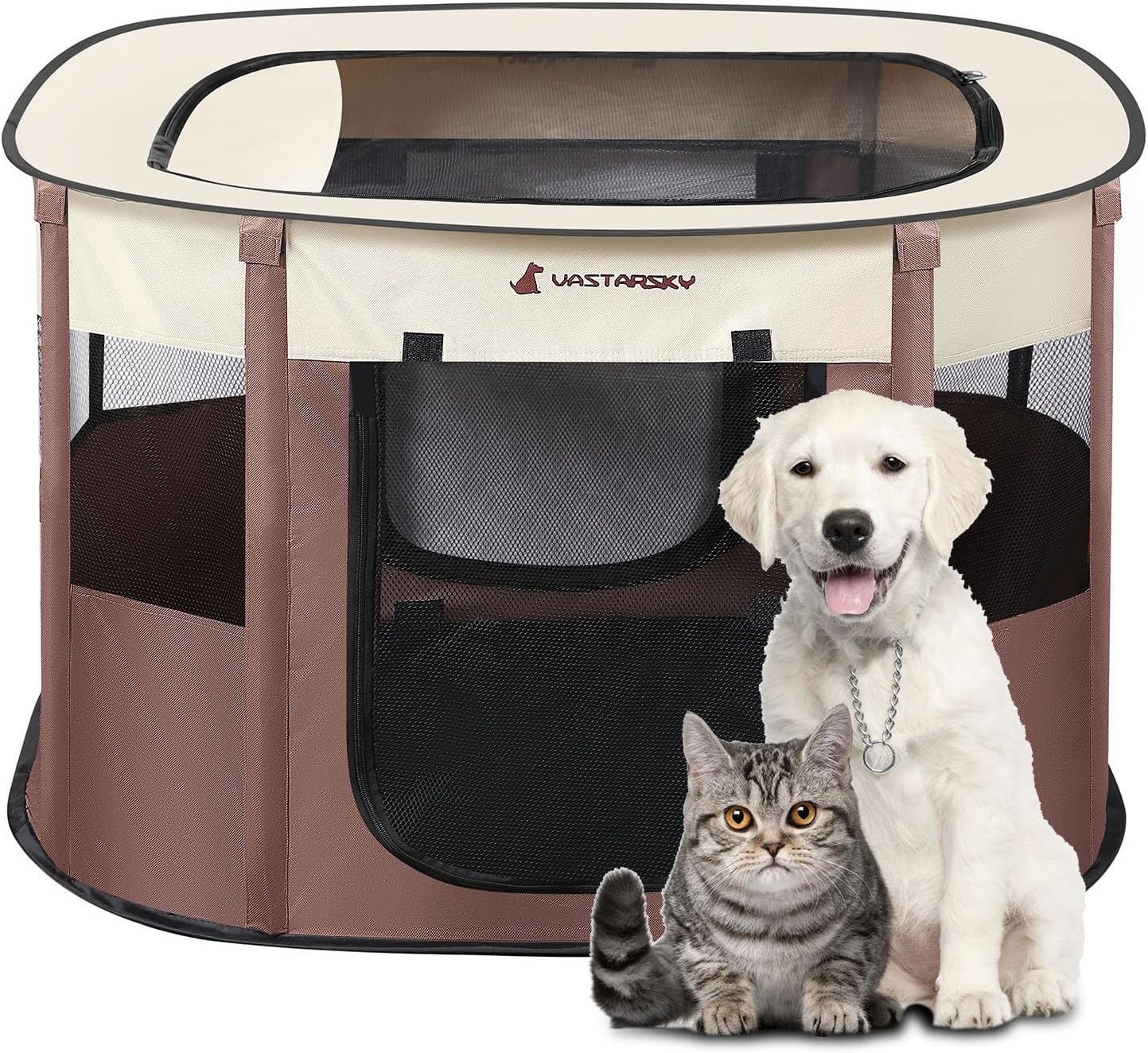 Foldable Pet Playpen,Cat Puppy Playpen,Portable Dog Cage Soft Portable Exercise Kennel Tent