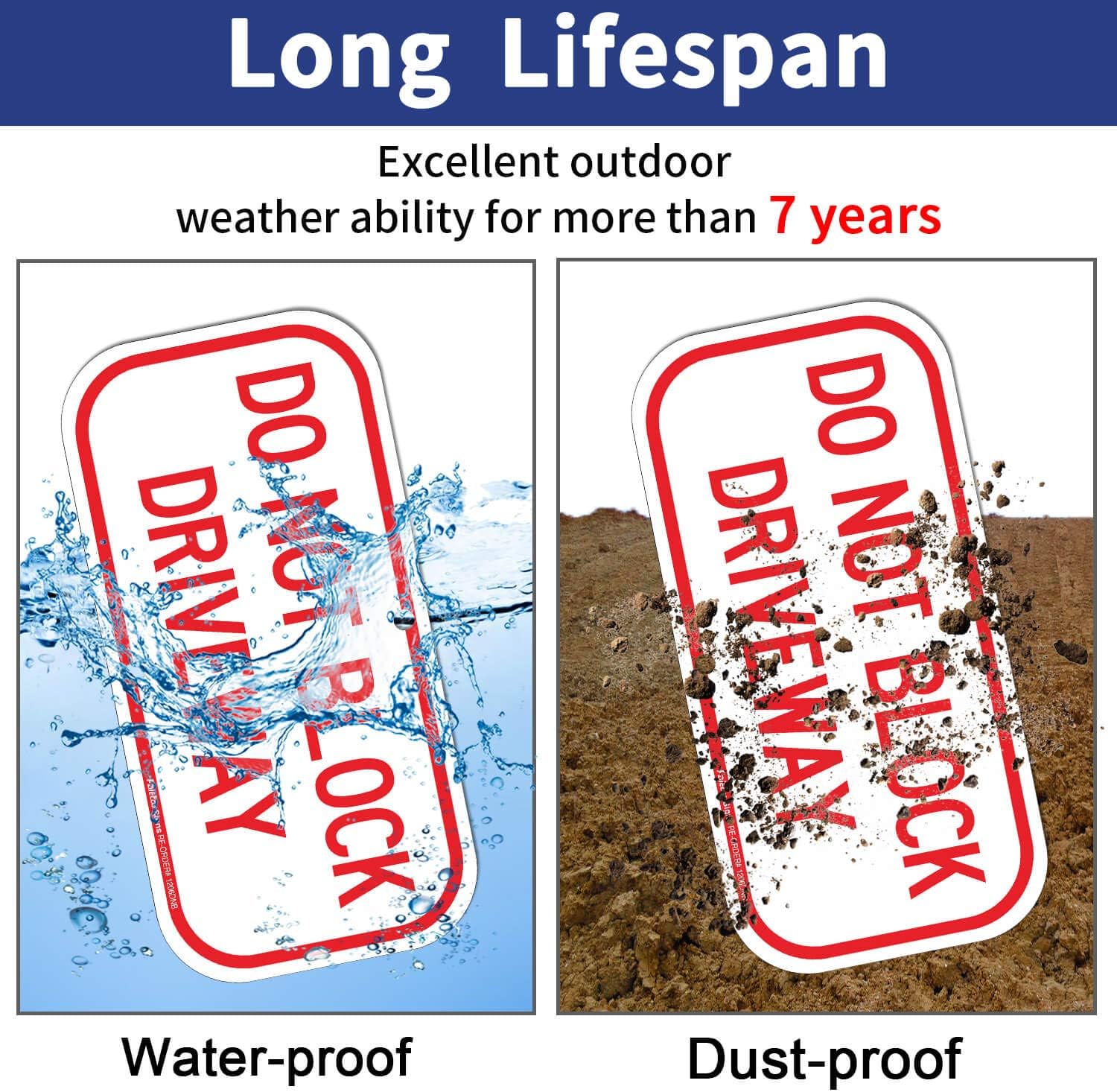 (2 Pack) Do Not Block Driveway Sign, No Parking Sign.40 Rust Free Aluminum 12 x 6 Inches, UV Protected, Weather Resistant, Waterproof, Durable Ink, Easy to Mount