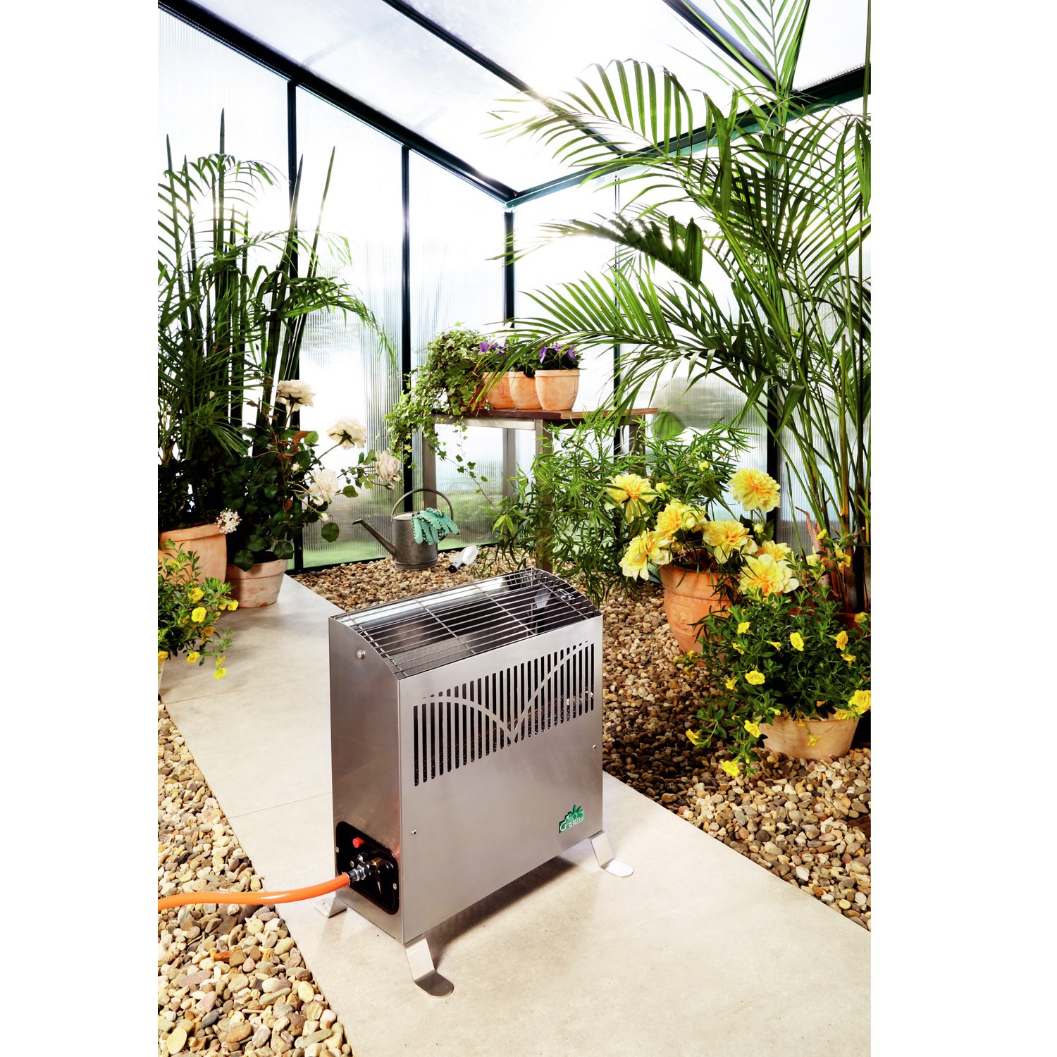 Bio Green Gas-Gewächshaus-Heizung Frosty | 4500 Watt | Frostschutz-Funktion, Nullabschaltung und Sauerstoffmangel-Sicherung | Boden- und Wandmontage
