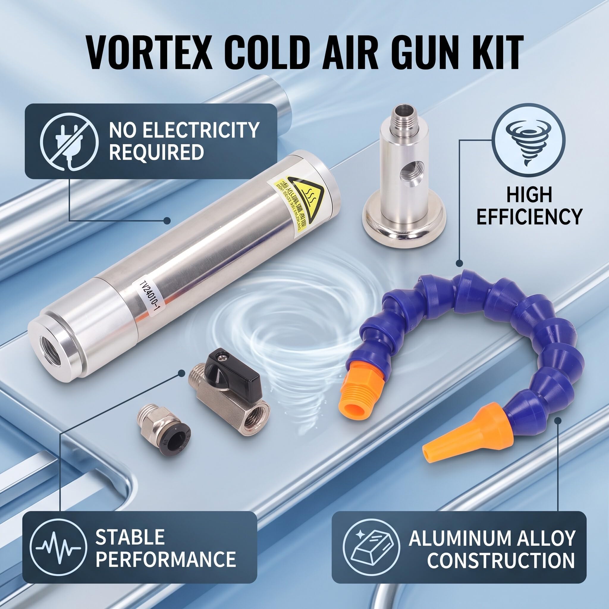 Set di 5 Pistole di Raffreddamento Ad Aria Standard in Lega di Alluminio Vortex Tube Cooler