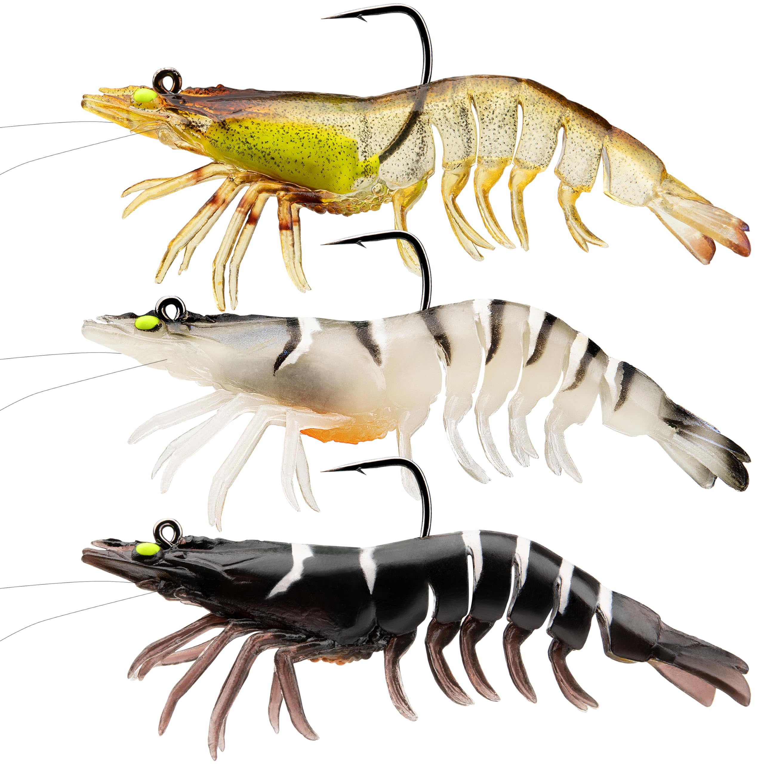 TRUSCEND Pre-Rigged Weichköder mit Kumho Haken, Realistisches Profil, Natürliche Bewegung und Strapazierfähiges TPE, Crayfish Angelköder für Barsche, Forellen, Zander und Hecht, Getrennte Aufbewahrung