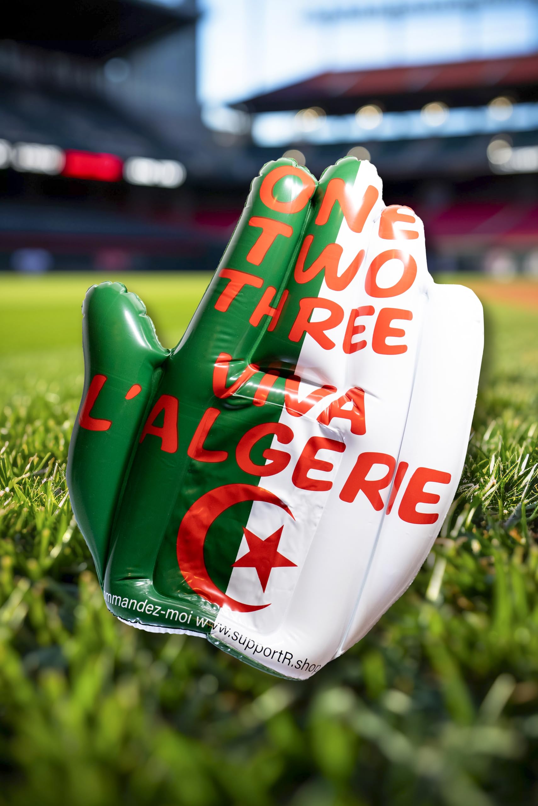 Générique Main Gonflable Algérie – Supporters Football – Taille XXL – Léger, Résistant, Réutilisable – Accessoire de Match, Fans, Coupes & Événements – SupportR