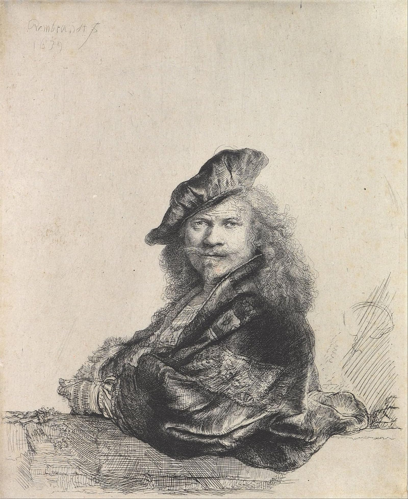 SERENDIPITP Abstract Painting Mural Print Picture Wall Decor Painting Self-portrait by Rembrandt van Rijn Vintage Wall Artwork for Home Decor 60x90cm