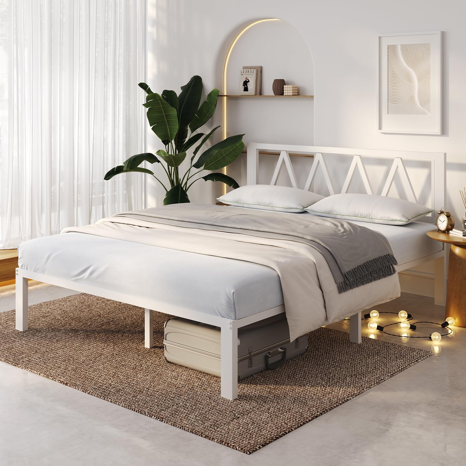 ベッドフレーム White bed frame Joseph パイプベッドフレーム (高さ25cm) - ZINUS ジヌス