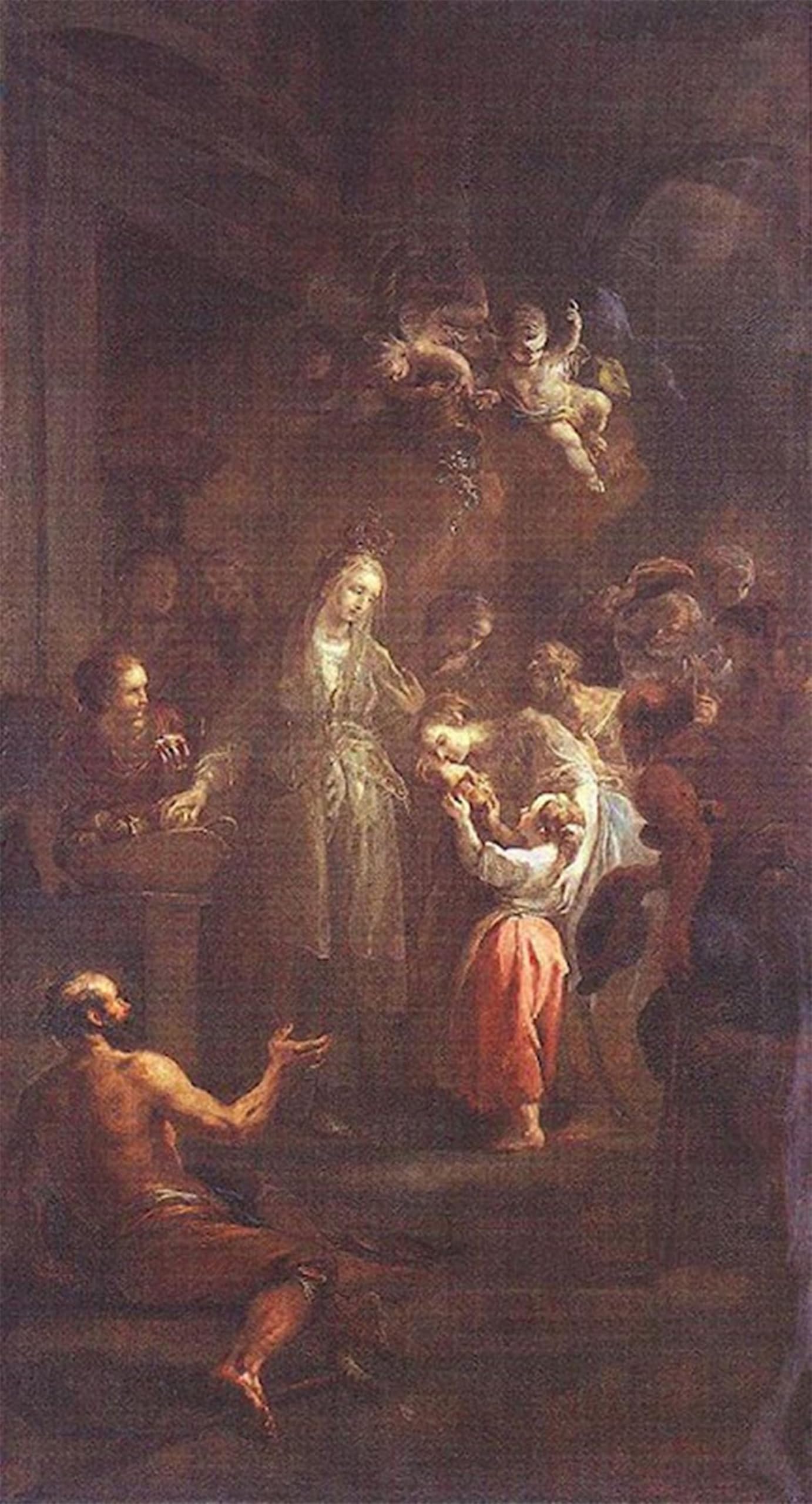 ARTXLXXBN Famous Painting Canvas Artwork Graffiti Print St Elisabeth Distributing Alms by Johann Schmidt Portrait Canvas Image for Home Decor 60x90cm