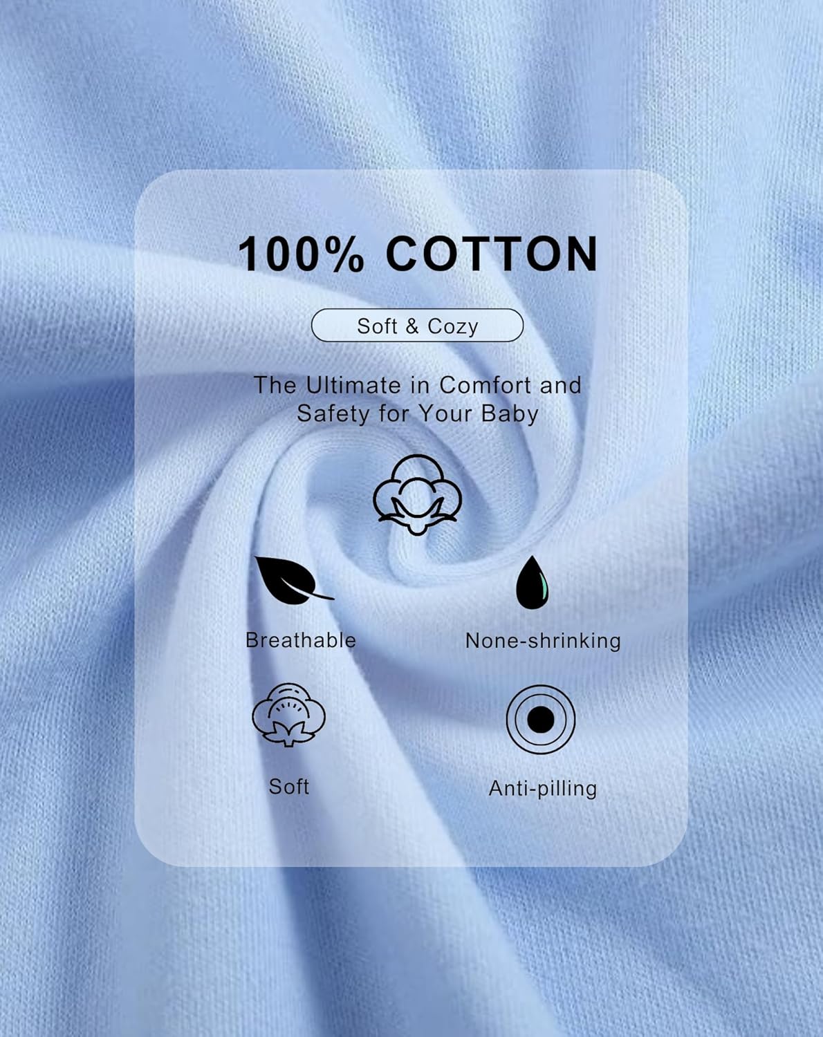 Infant Romper+Burp Cloth+Bib+Mittens+Shoes+Cap Set Breathable Healthy Fabric Tops for Baby - Image 5