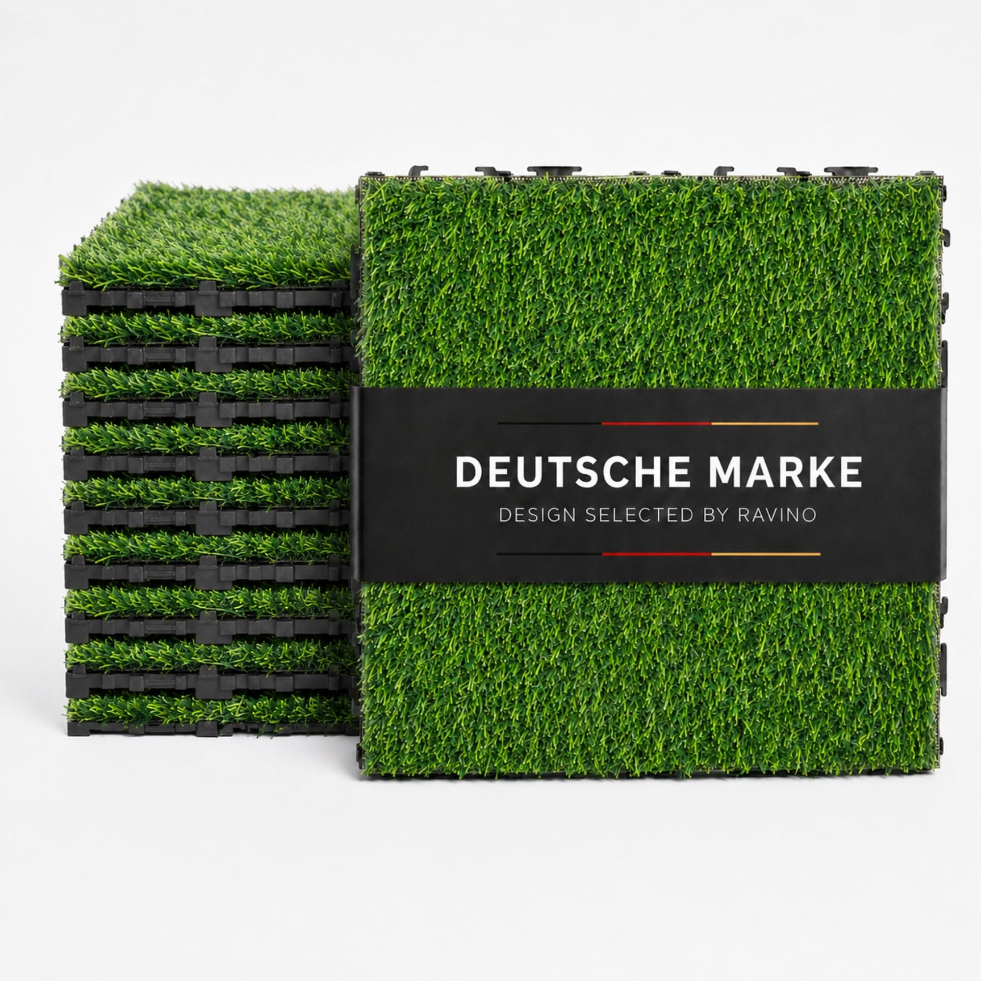TerraKlick WPC Klickfliesen Gras | 11 Stück 30x30cm, 1m², Grün