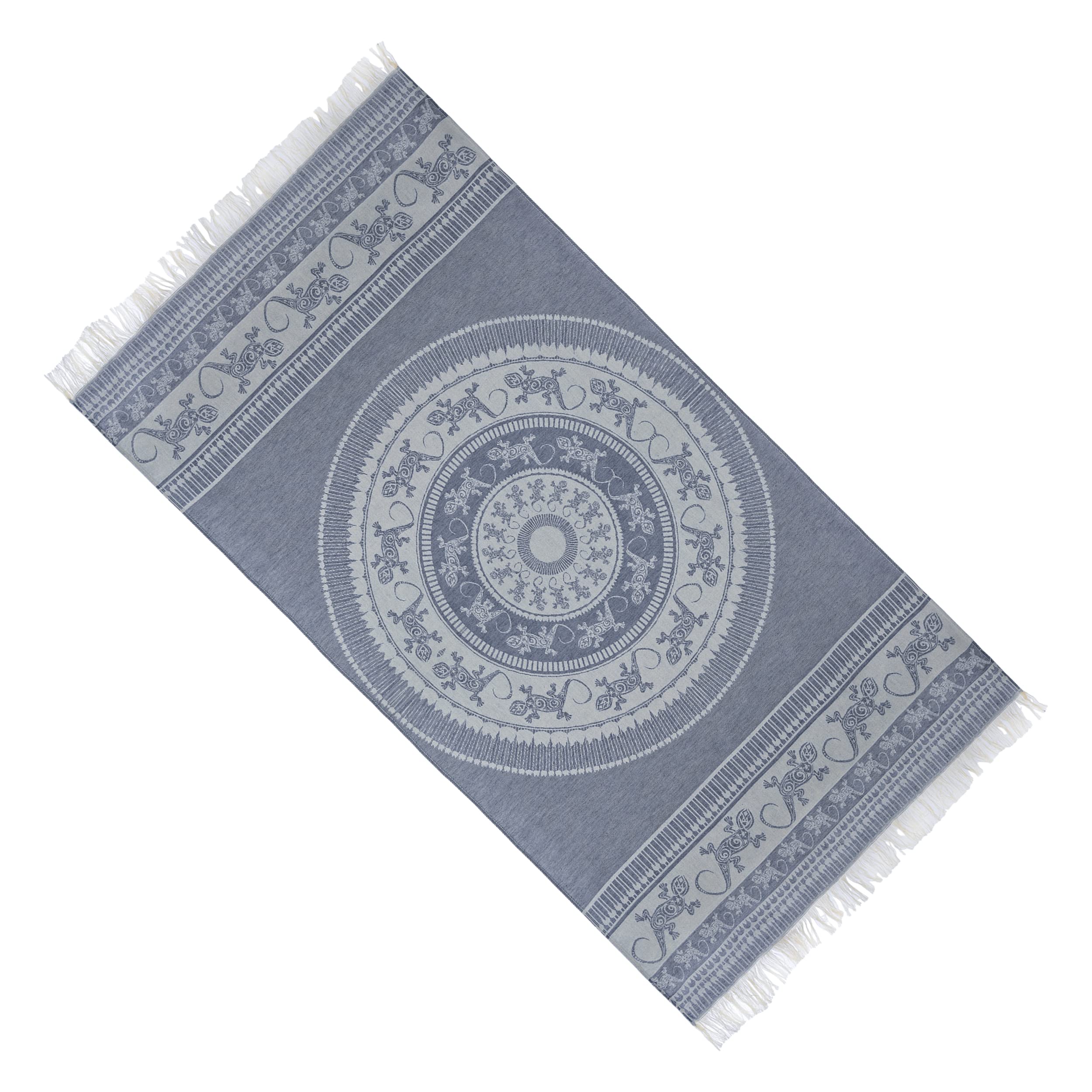 Etrexonline Pareo Playa Grande 100% Algodón, Toalla Playa Ligera, Suave y Gran Fouta Playa Ideal para Relajarse en la Playa, Piscina 90x170cm - Salamandra Azul Oscuro