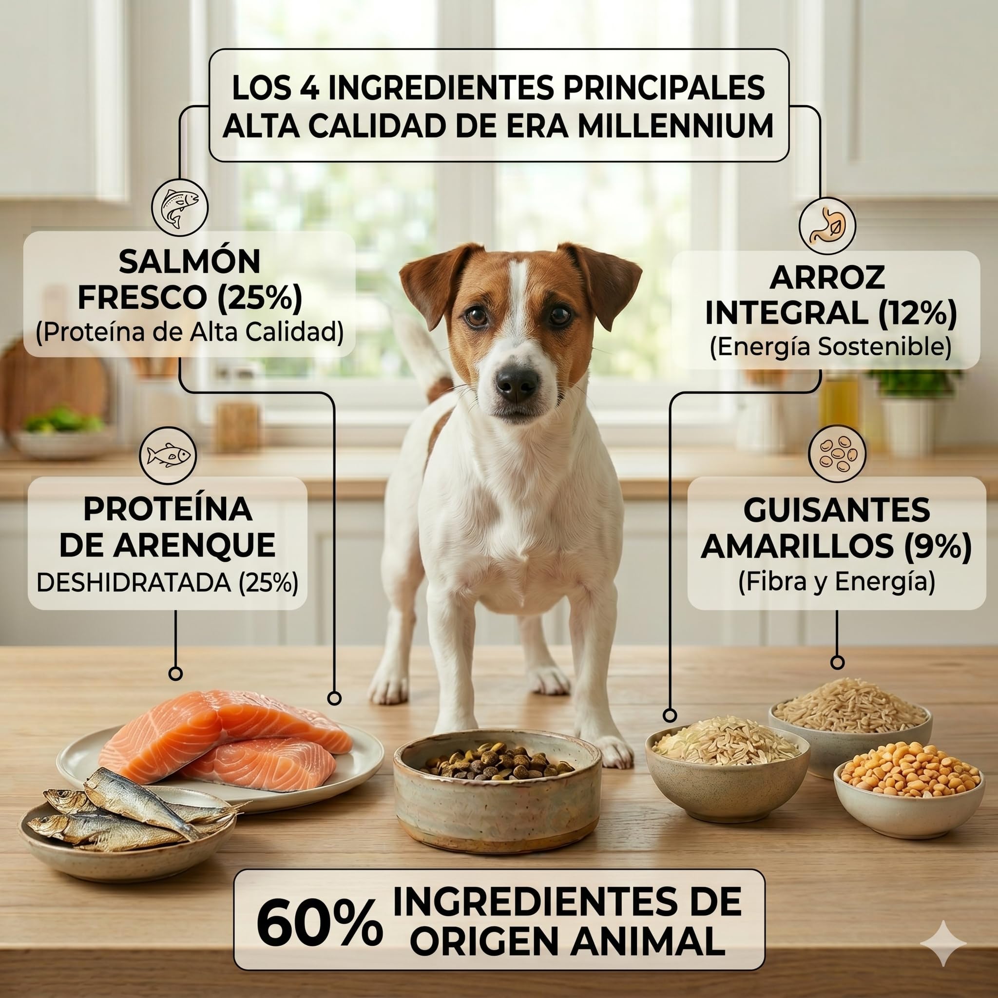 ERA Pienso para Perros Millennium Adulto Rz. Pequeñas, Salmón y Arenque 6 kg