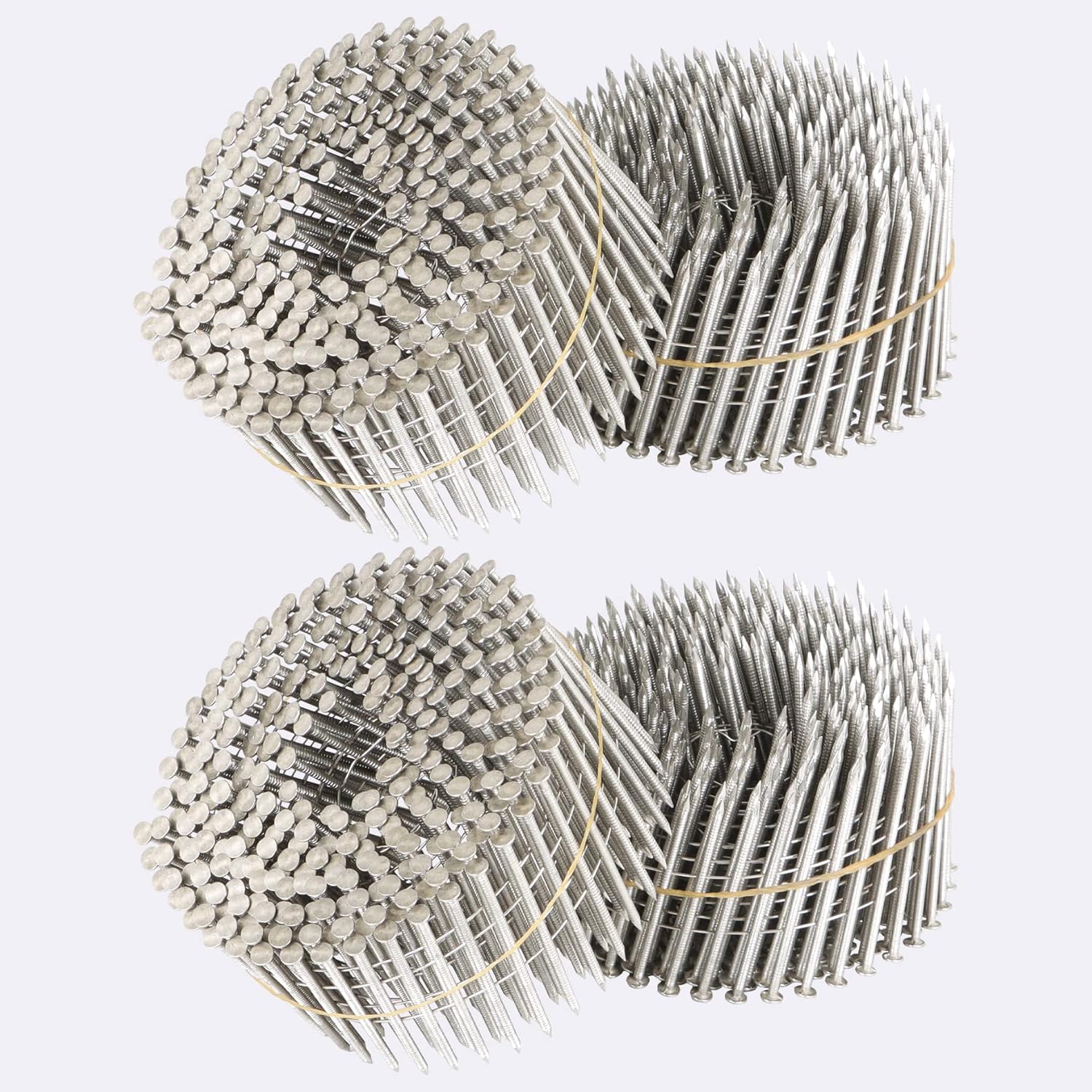 3600 Count Stainless Steel Siding Nails 15-Degree Collated Wire Coil 1-1/4 Inch, 0.09 Inch Ring Shank Siding Nails