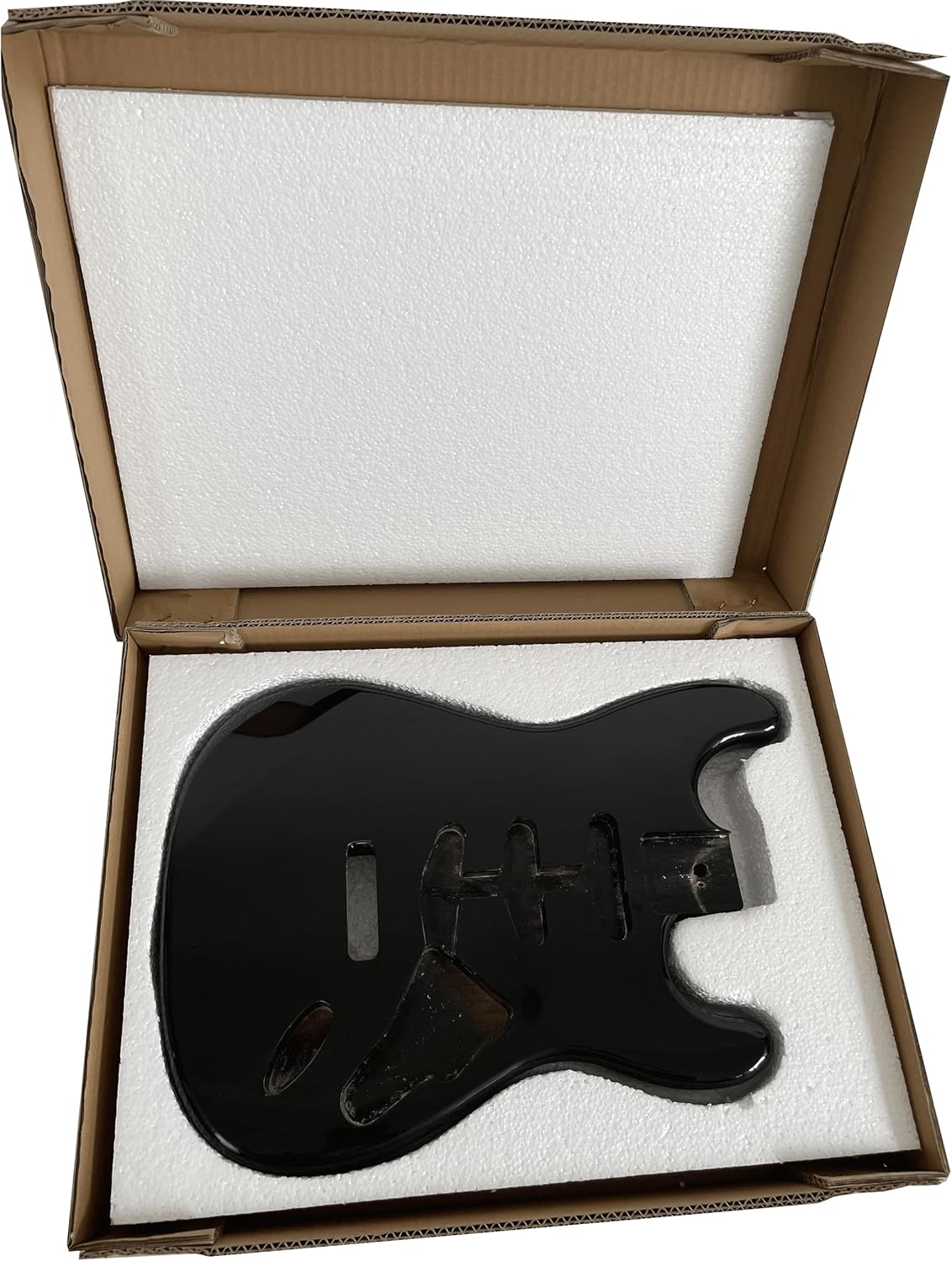 Unfinished Handcrafted Guitarr Body Alder wood Electric Guitarr Body DIY Parts Guitarr Barrel Replacement Parts for ST Style Guitarrs Black Glossy.