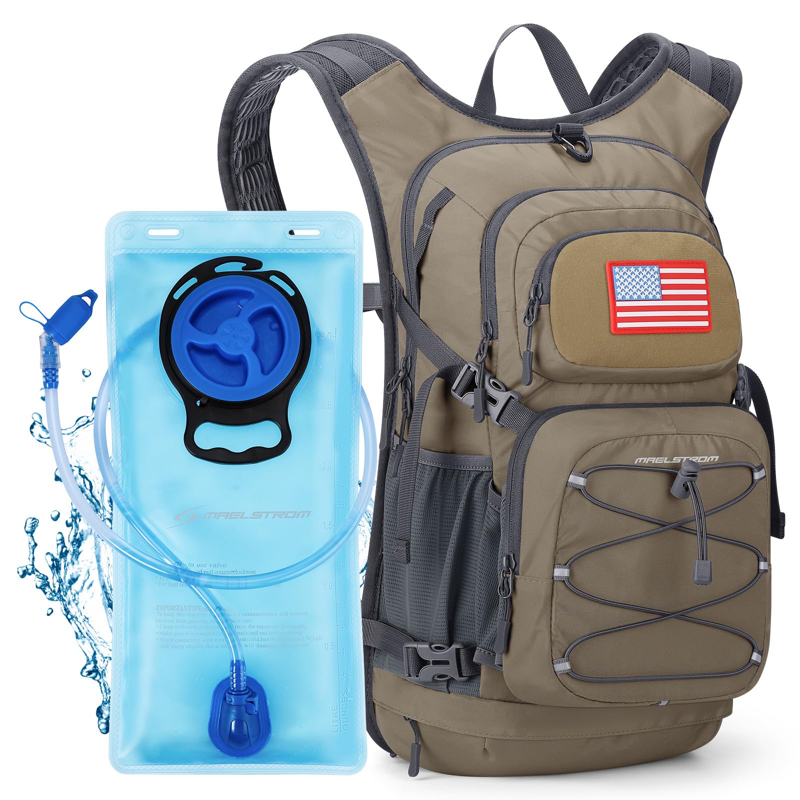 Maelstrom Running Hydration Vest,Hiking Backpack with 2L/3L Water Bladder,Lightweight Daypack for Cycling Camping Rave for Men Women