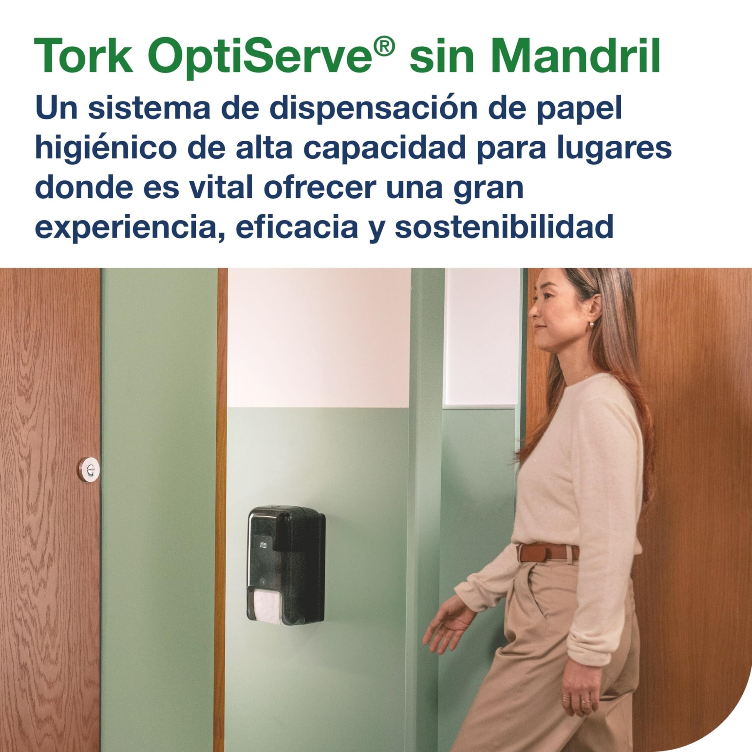 Tork OPTI Serve Dispensador para Dos Rollos de Papel Higiénico, T7, 558042 | color blanco, Dispensador de bolsas higiénicas para el aseo