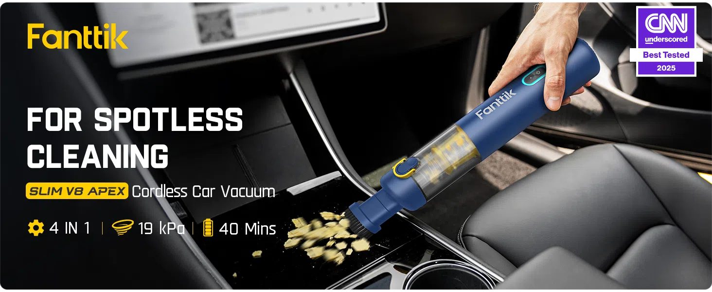 Fanttik Slim V8 Apex 掃除機 Fanttik Slim V8 Apex Car Vacuum - 4-in-1 Multifunctional