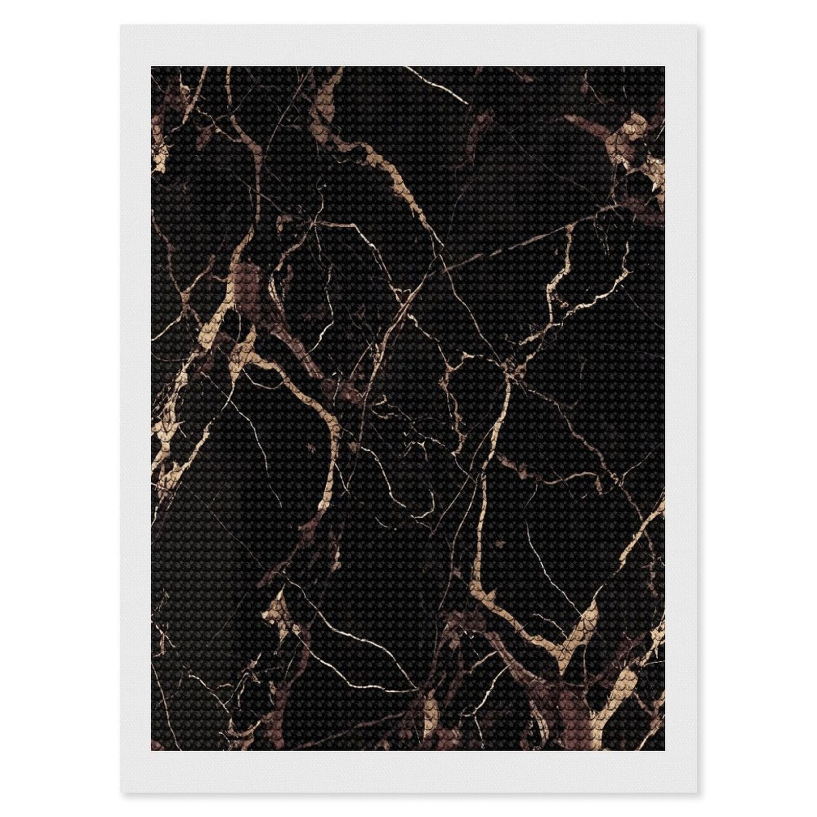 FekiLoot Black Gold Marble Diamond Art Kits for Adults Diamond Painting Kits for Beginners DIY Diamond Art Kits Round Full Drill Diamond Dot Gem Painting for Home Wall Decor Gift 12"x16"