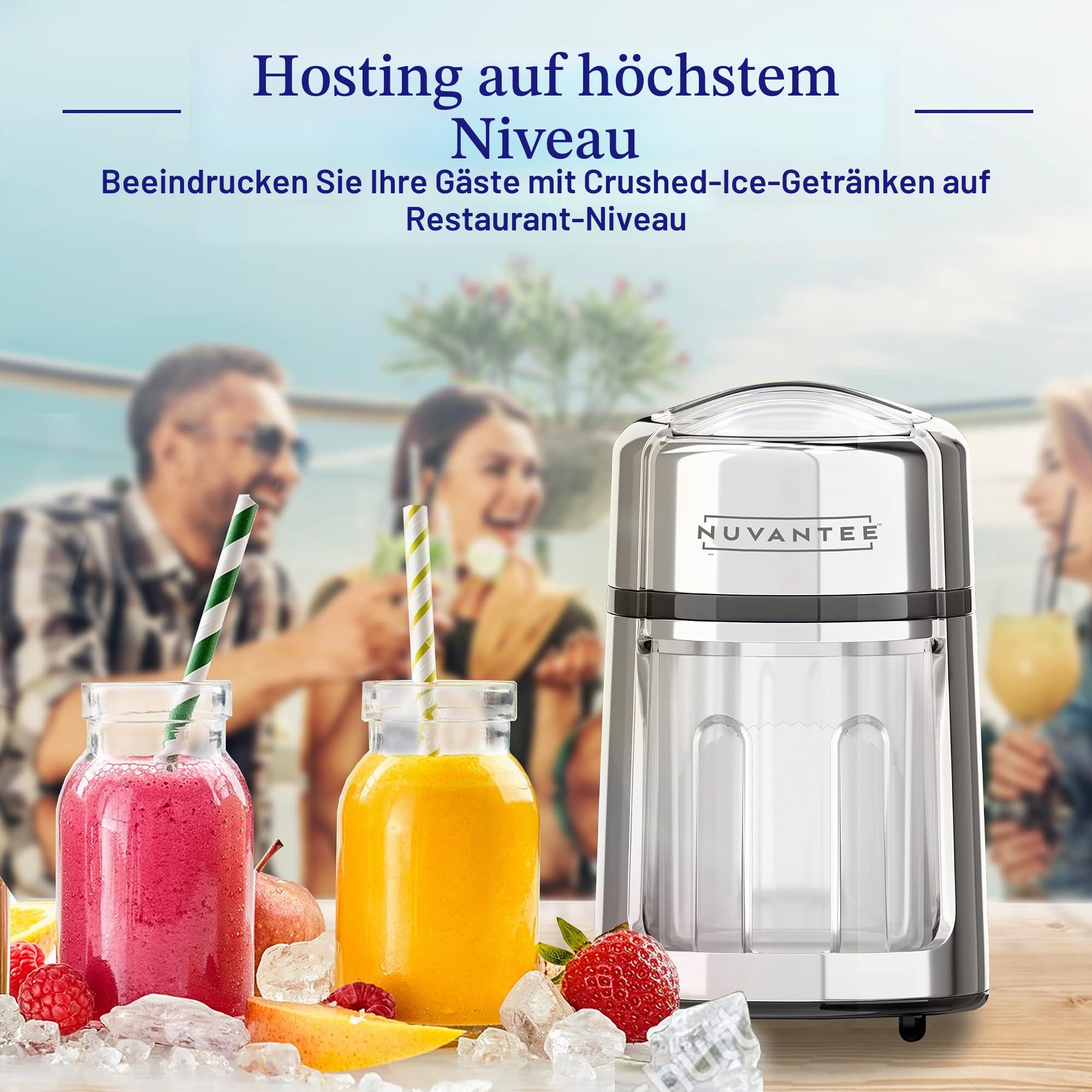 Nuvantee Eiszerkleinerer aus rostfreier Zinklegierung, Verchromte Oberfläche