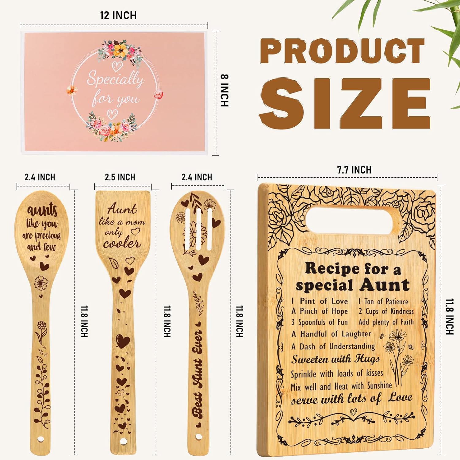 Gifts for Aunt from Niece Nephew, Unique Aunt Birthday Gifts Cutting Board Set, Birthday Gifts for Aunt Best Aunt Ever Gift Ideas, Christmas Mother Day Auntie Gifts for Aunt to Be New Aunt Auntie - Image 2