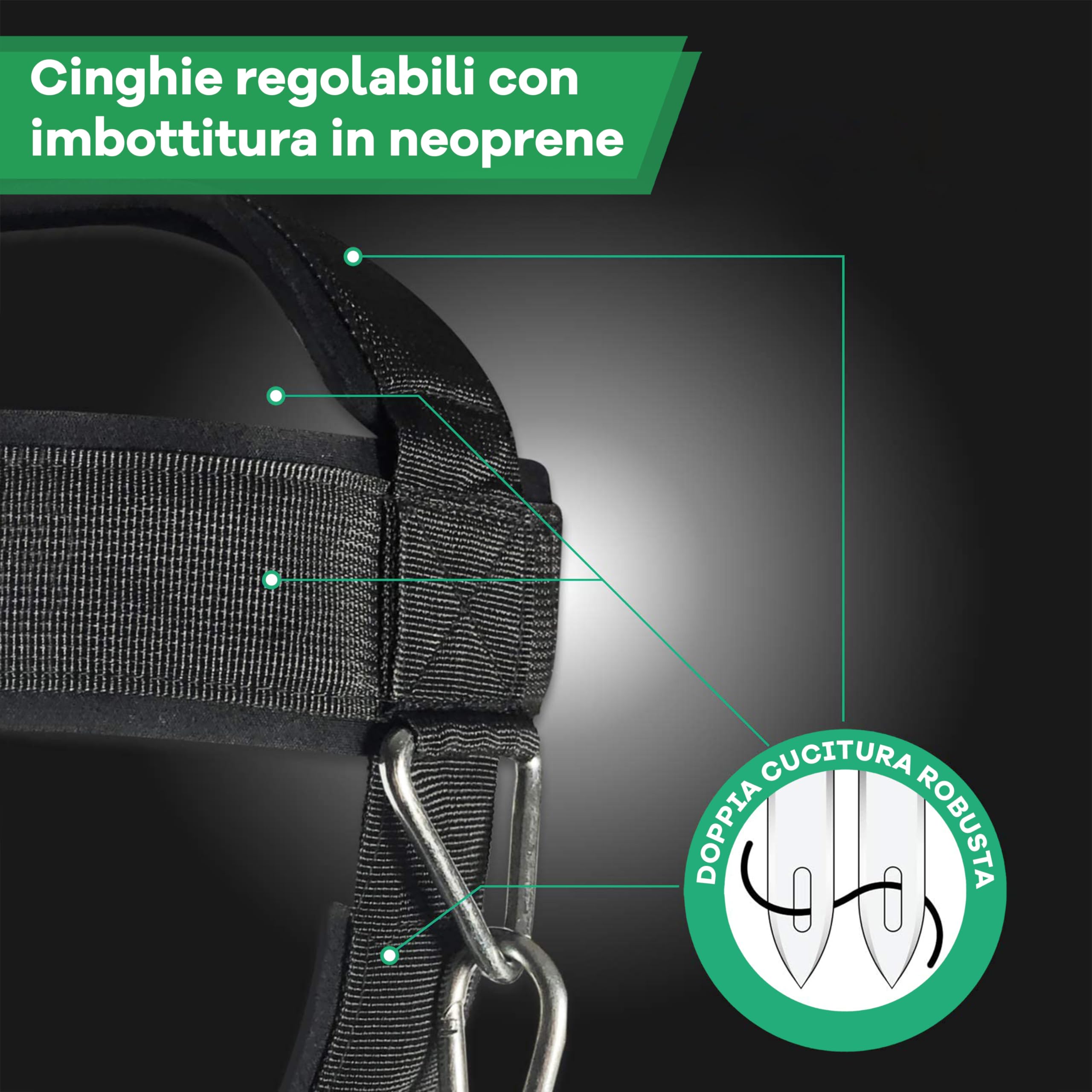 NetroxSports® - Allenatore del collo per rafforzare la zona del collo e del collo - Fasce per il collo regolabili e catena in acciaio da 80 cm - per bodybuilding, sollevamento pesi, boxe e sport da