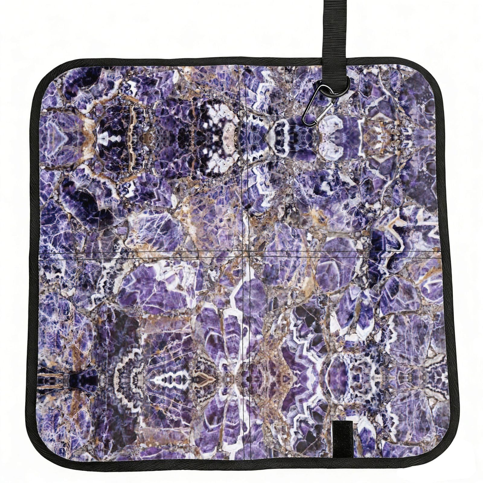 SDEGTHO marble purple Printed Foldable Seat Pad with Closure, Lightweight Cushion for Airplane Travel Camping