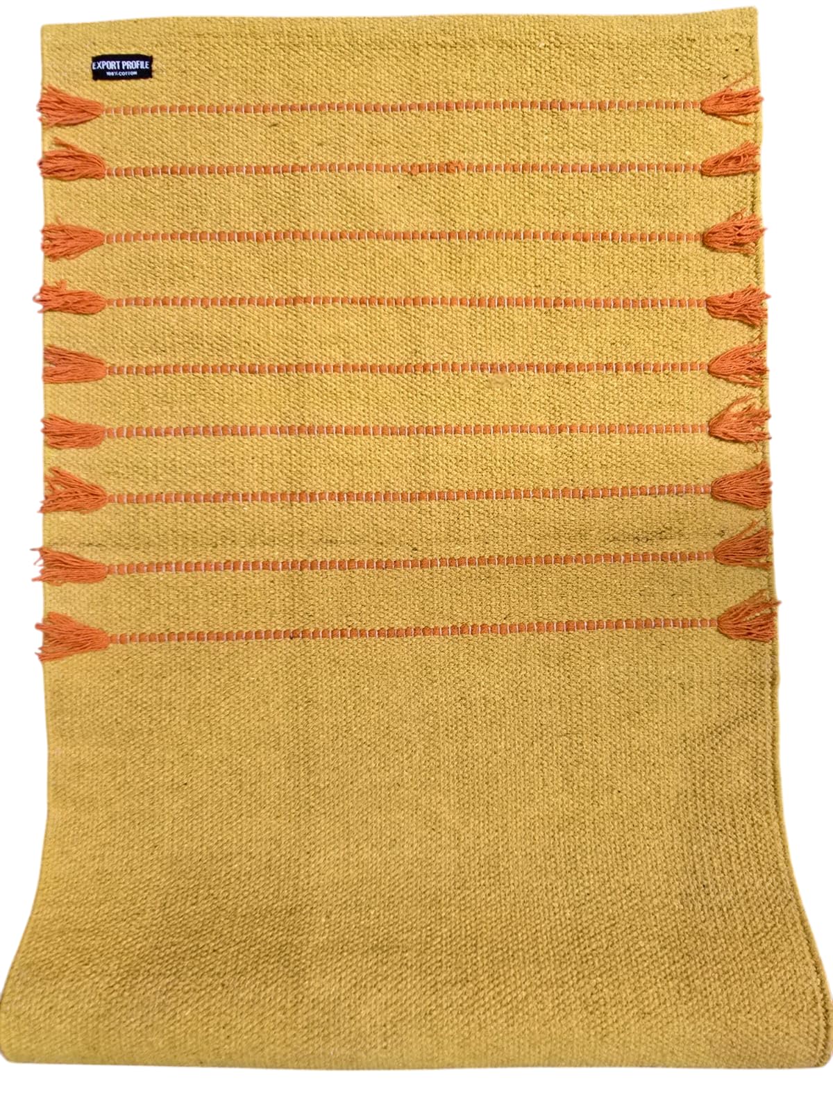 Export Profile 100% Organic Anti Skid Cotton Yoga Mat - Eco-Friendly Hand-Woven Rug - Non-Slip & Thick for Everyday Fitness at Home - Comfortable Extra-Long - Multi 13 (24”x72”x17mm)