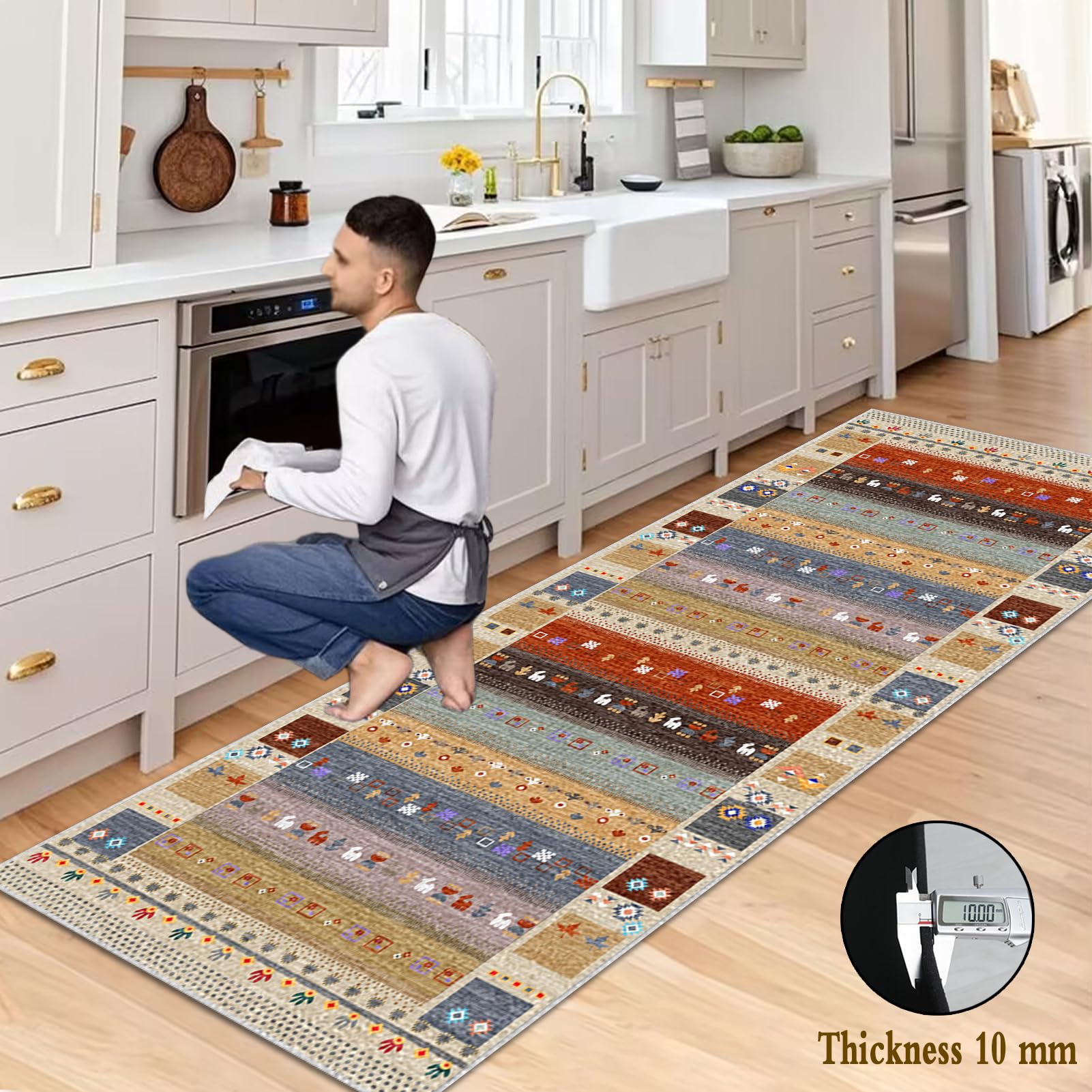 Tappeto Passatoia Corridoio Lavabile Antiscivolo 40x60 Cm - Morbido E Assorbente Per Cucina, Ingresso E Camera Da Letto - 3