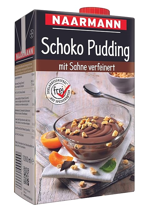 Naarmann Schoko Pudding mit Sahne verfeinert servierfertig 1000ml ...
