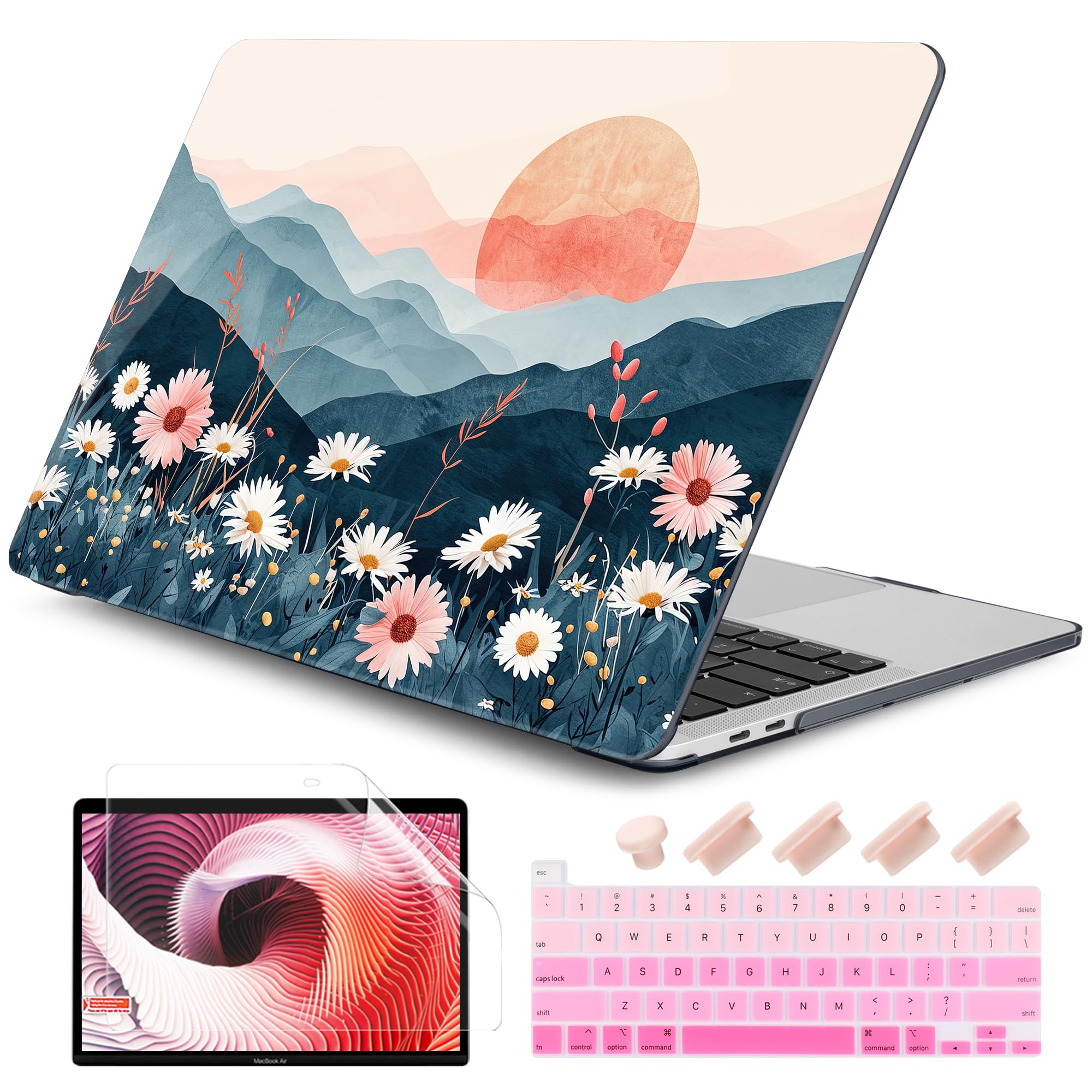 DONGKE Compatible with MacBook Pro 13 inch Case 2024 2023-2020 Release A2338 M2/M1 A2251 A2289 with Retina Display & Touch ID, Plastic Hard Shell &