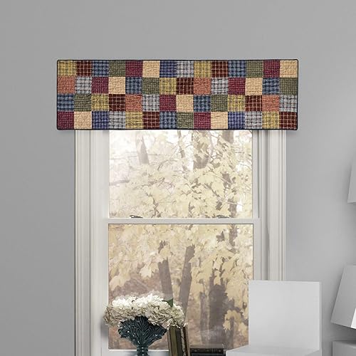 Donna Sharp Cenefa - Lakehouse Lodge - Tratamiento decorativo para ventana con patchwork colorido