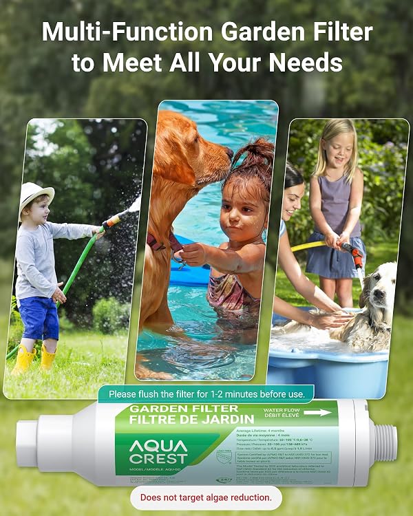 AQUA CREST Garden Hose Water Filter for Plants, Greatly Reduces Chlorine, Odor, Improve Plants Health, Ideal for Organic Gardening, Farming and Pets, Pack of 4 by AQUA CREST - Image 4