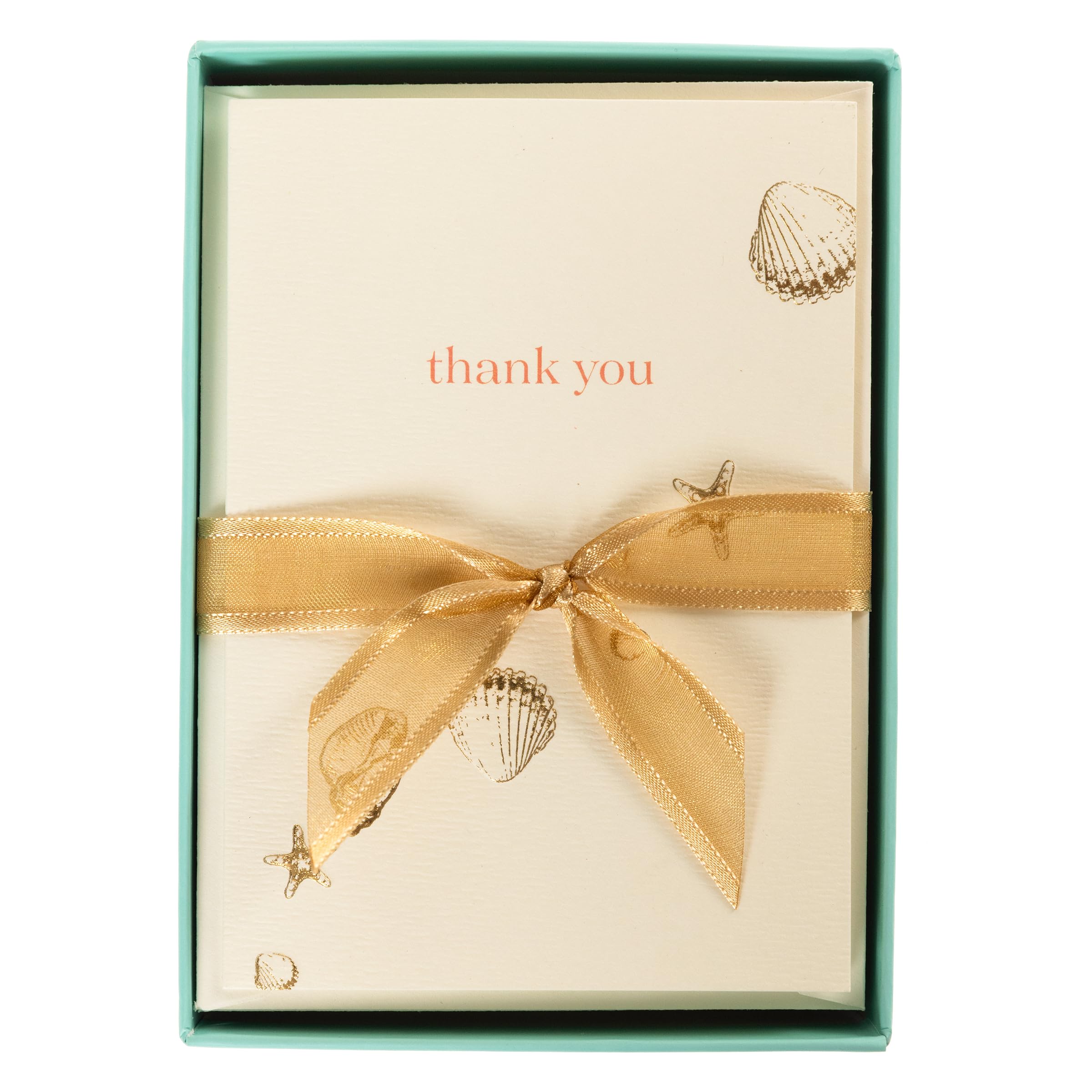 Graphique La Petite Presse Shells Thank You Notes | Blank Note Cards with Envelopes | 10 Count All Occasion Greeting Set | 3.25 x 4.75 Inches | High Quality Thick Paper Stationery with Unique Design