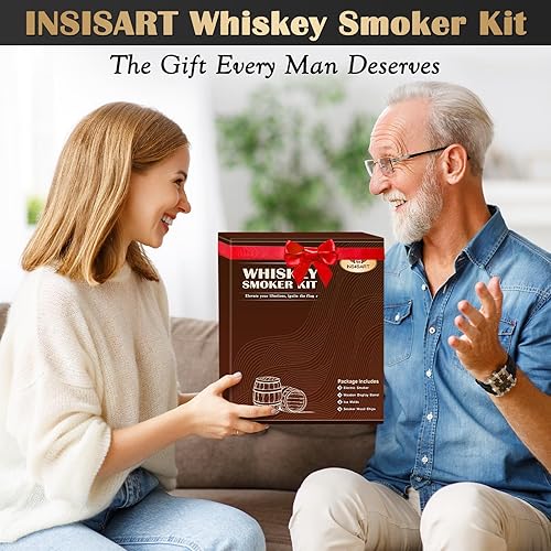 Miniatura 7 de Kit de ahumador eléctrico de whisky con barril de exhibición de madera, kit de ahumador de cóctel recargable con 6 virutas de madera de primera