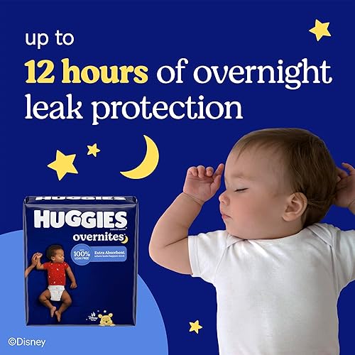 Miniatura 7 de Huggies Pañales Overnites pañales para bebé, talla 4 (22-37 libras), 100 unidades, el embalaje puede variar