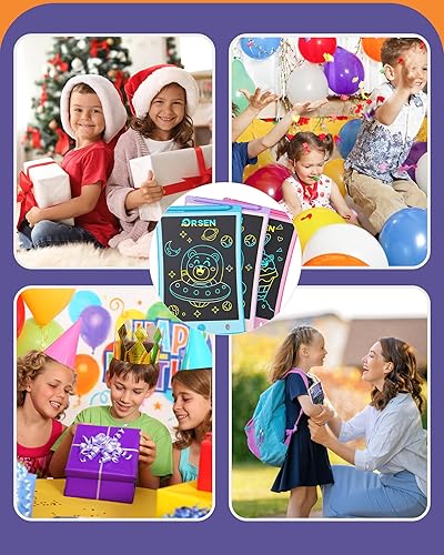 Miniatura 7 de ORSEN Paquete de 3 tabletas de escritura LCD para niños, tablero de dibujo colorido para niños, regalo educativo de aprendizaje para niños de 3, 4,