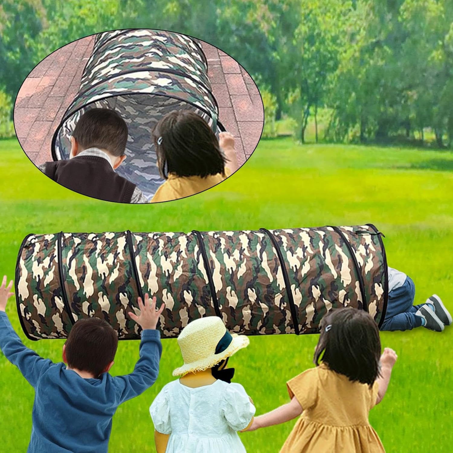 Play Tunnel Foldable Kids Tunnel Tent Crawl Activity Center for and Small Pets Polyester Material Suitable for Children I, 60x180cm