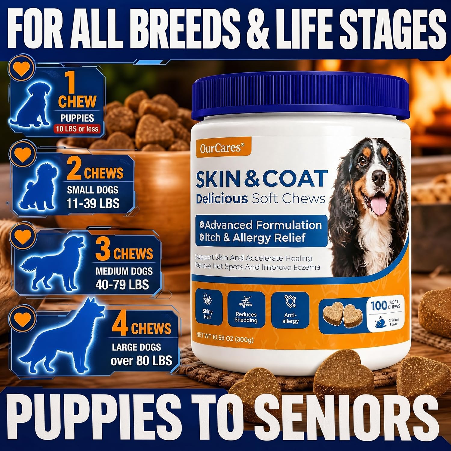 Omega 3 Fish Oil for Dogs Skin & Coat, Allergy & Itch 15 Ct — Amazon image 7