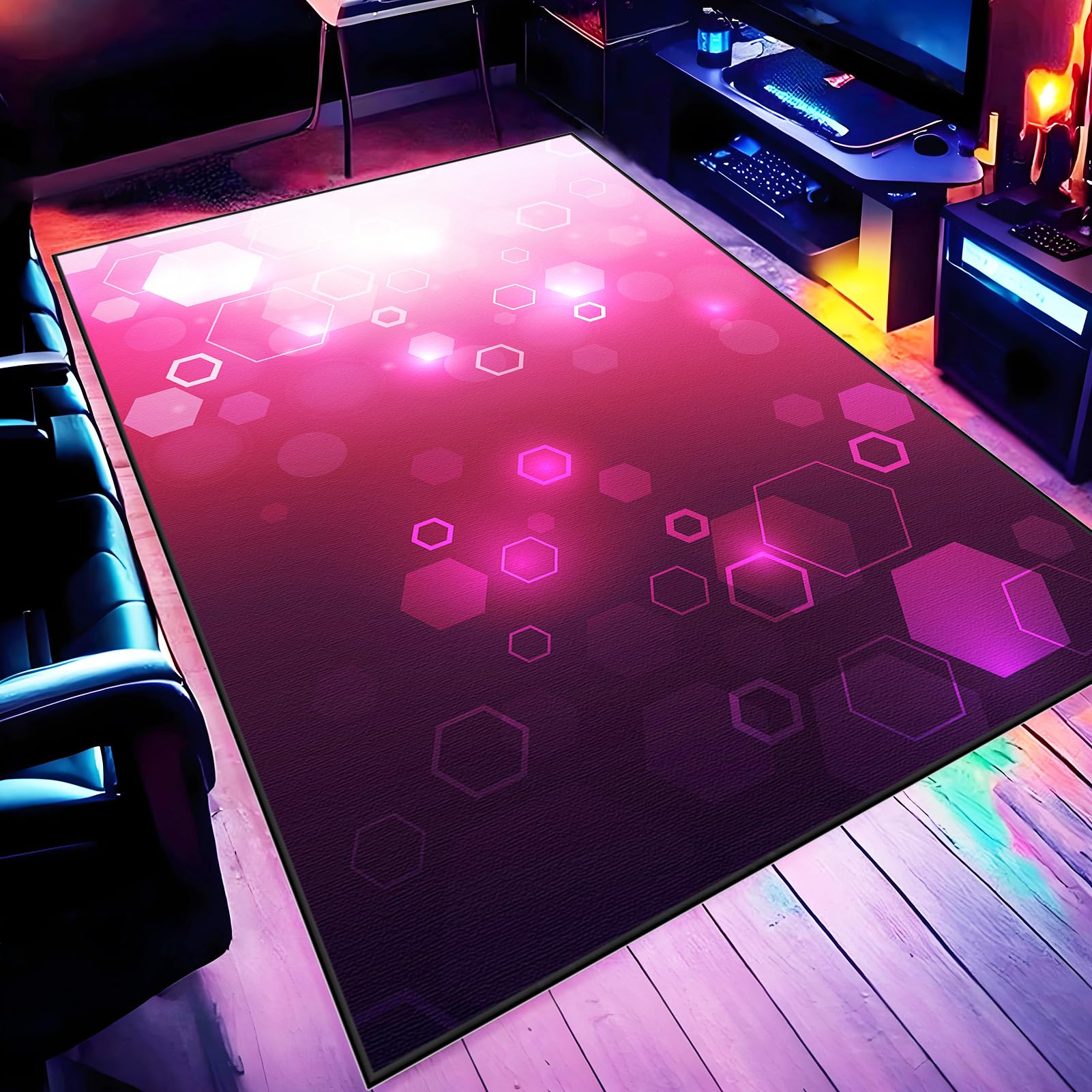 Tapis Protège-Sol pour Chaise de Gaming, Tapis de Chaise de Bureau, Tapis Gaming Sol pour Sols durs, Tapis pour Protection de Sols Lavable Antidérapant, Tapis de Sol Gaming 120 x 140 cm